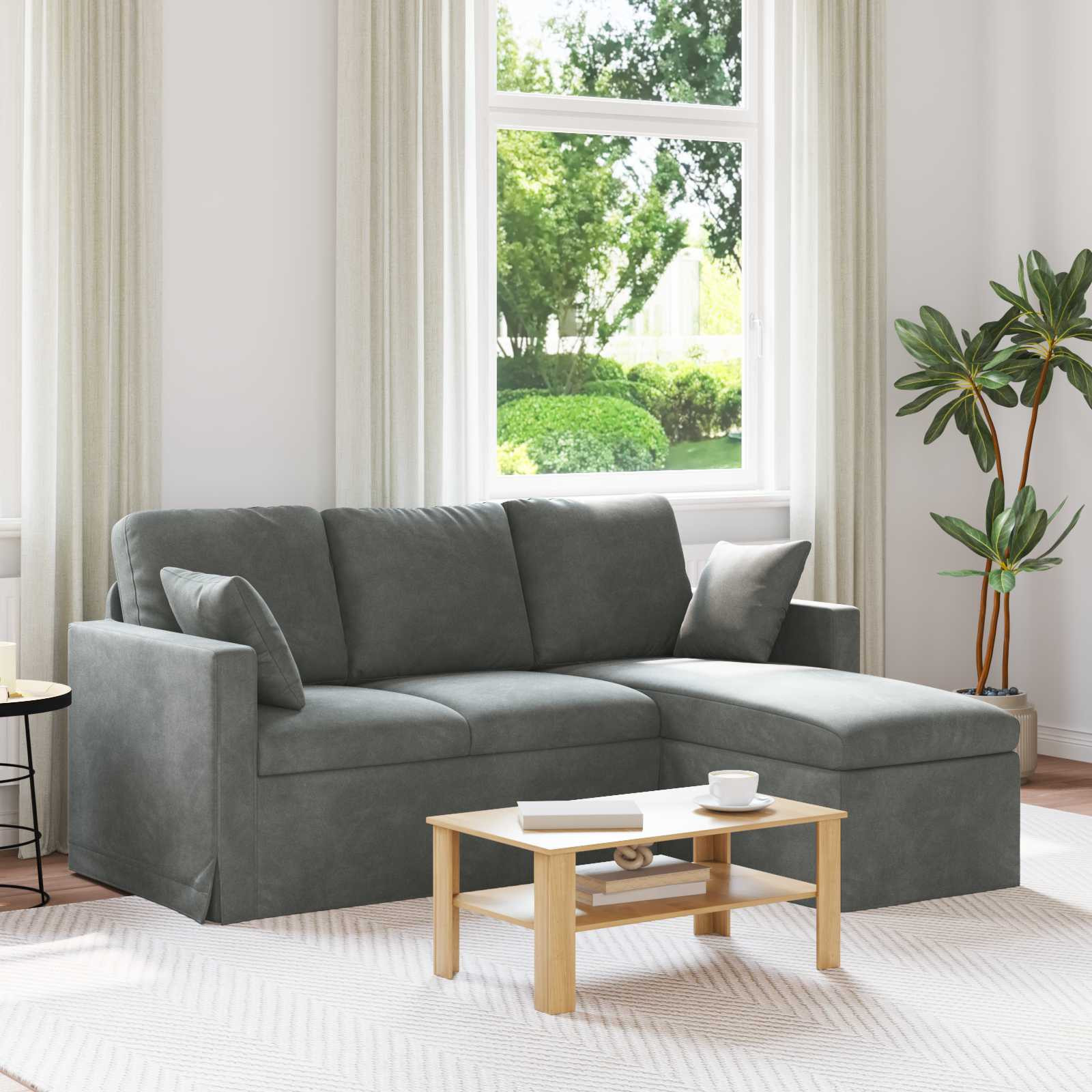 vidaXL Sofa Dunkelgrau 178 x 134 x 80 cm Samt