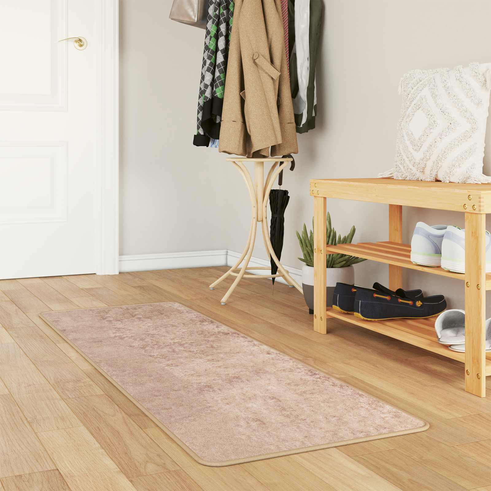 vidaXL Teppichläufer MARSA Sand 50 x 200 cm Polyester und PVC