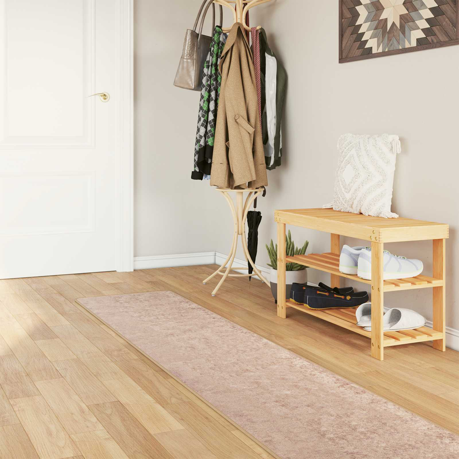 vidaXL Teppichläufer MARSA Sand 50 x 250 cm Polyester und PVC