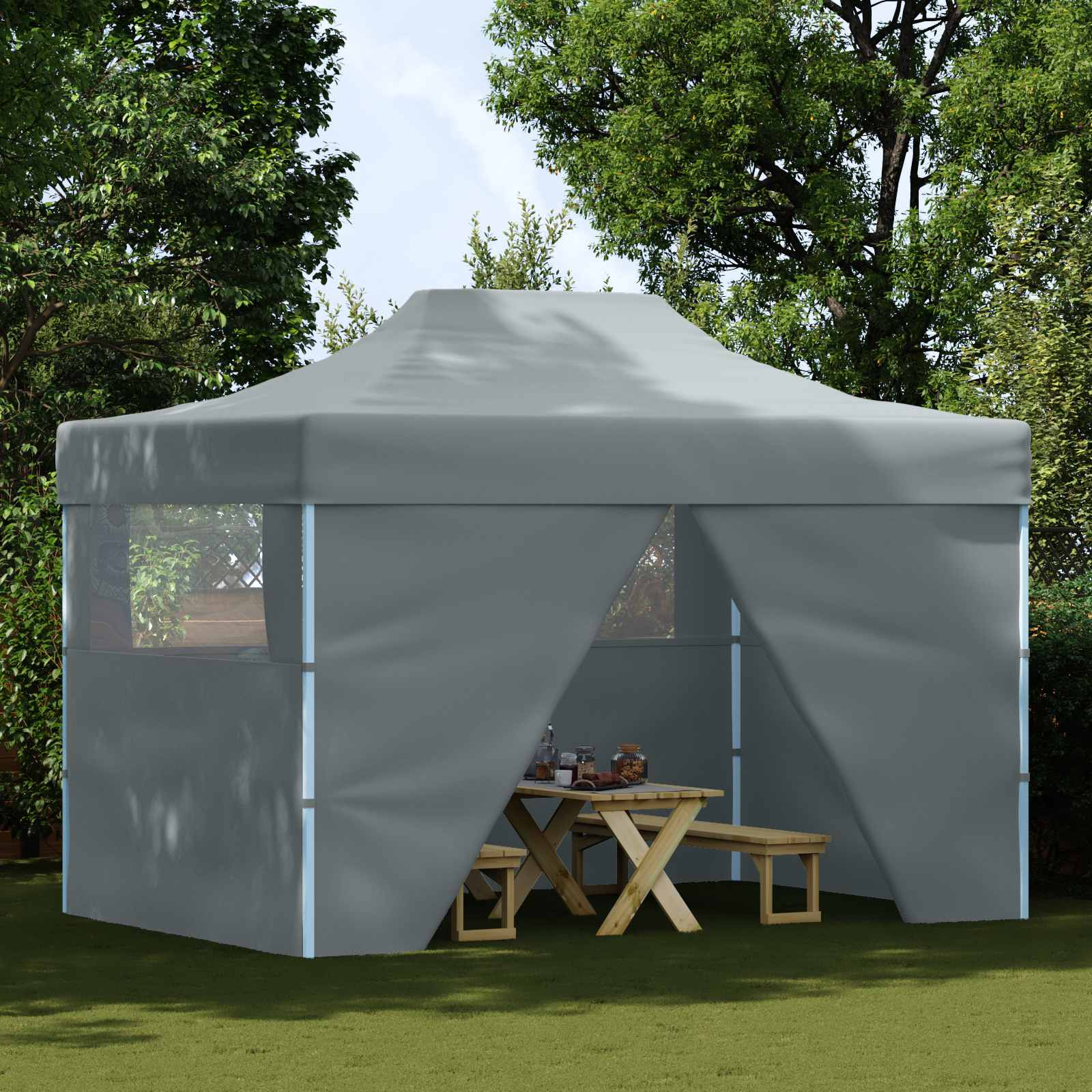 vidaXL Party-Zelt Anthrazit 280 x 410 x 315 cm Oxford-Stoff