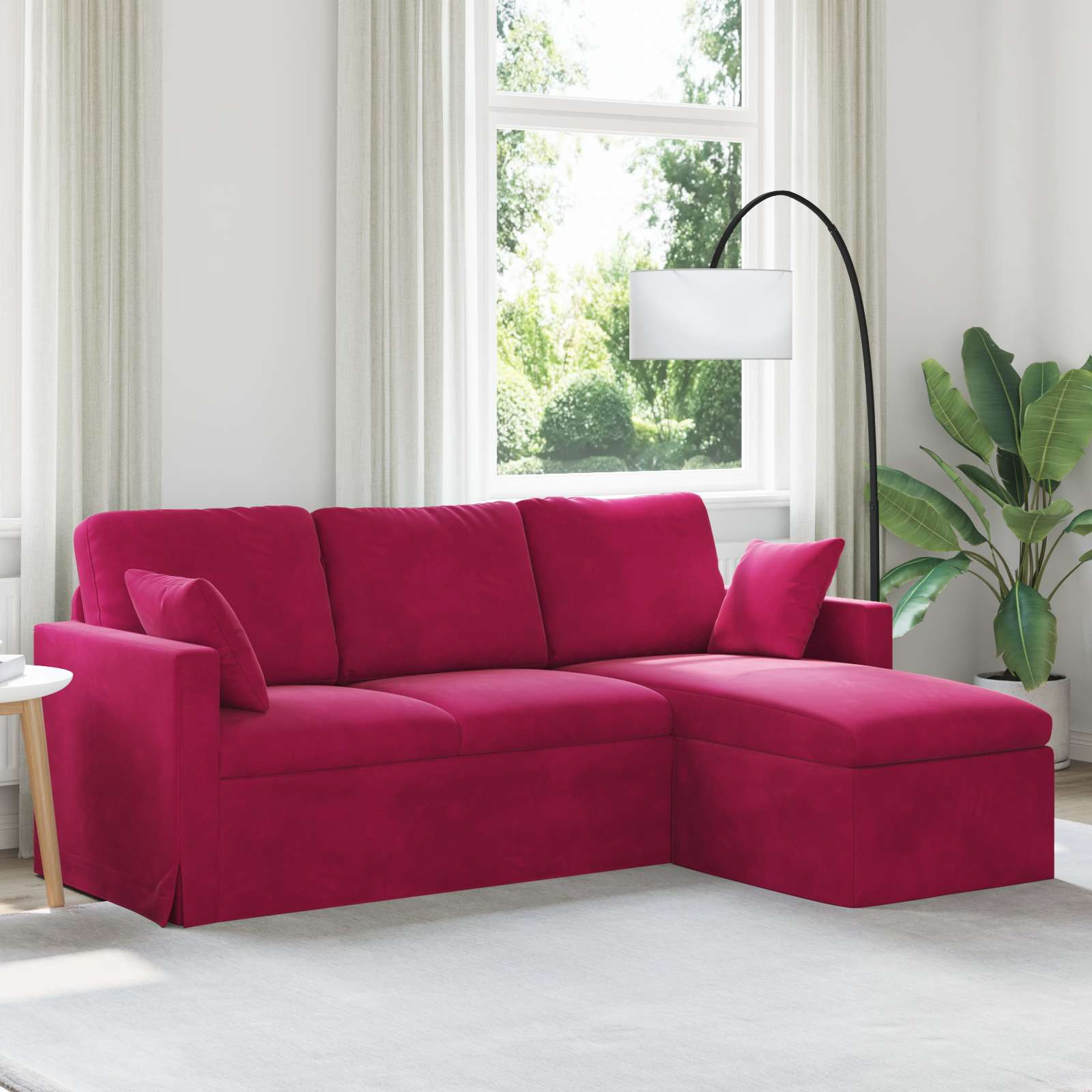 vidaXL Sofa Weinrot 198 x 134 x 80 cm Samt
