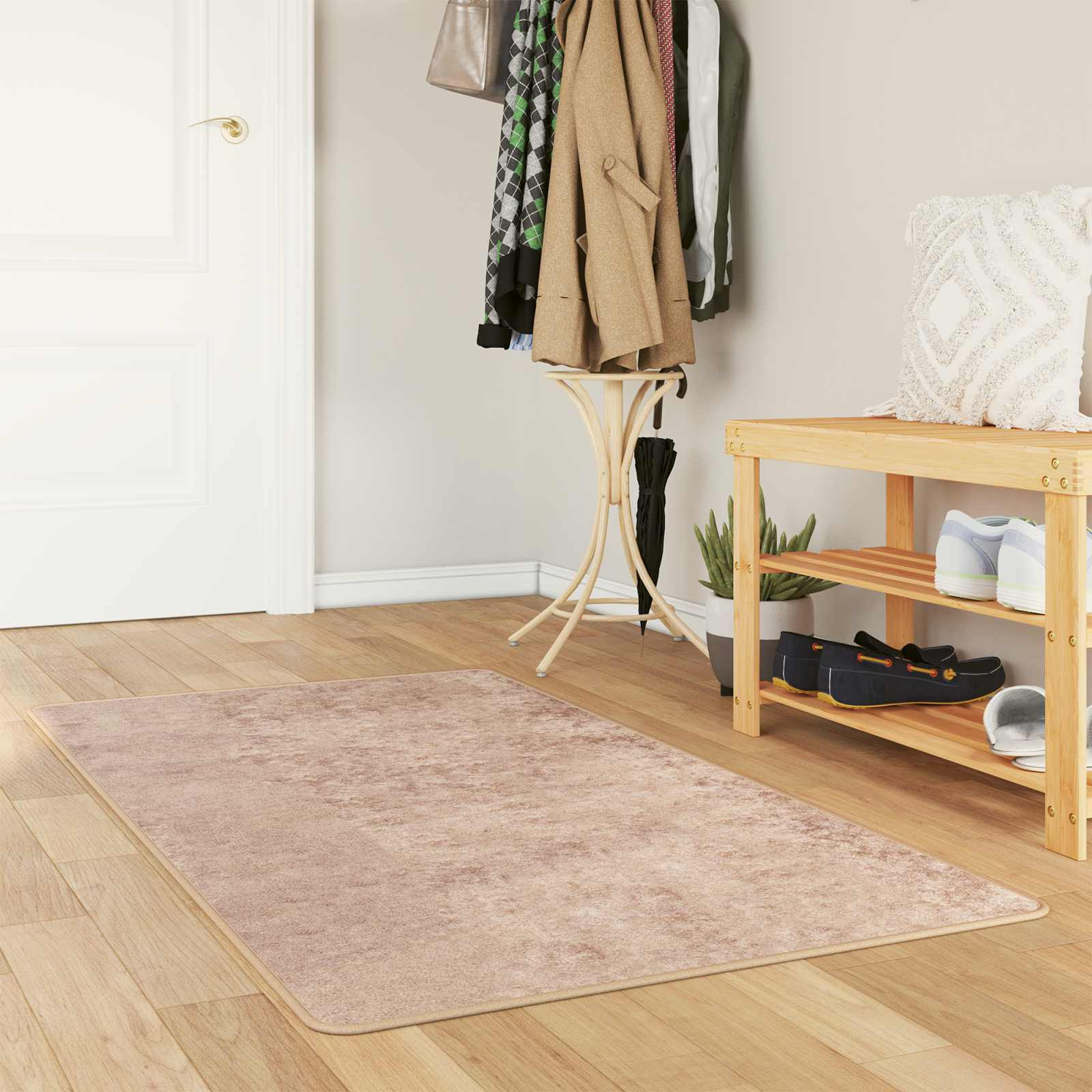 vidaXL Teppichläufer MARSA Sand 80 x 100 cm Polyester und PVC
