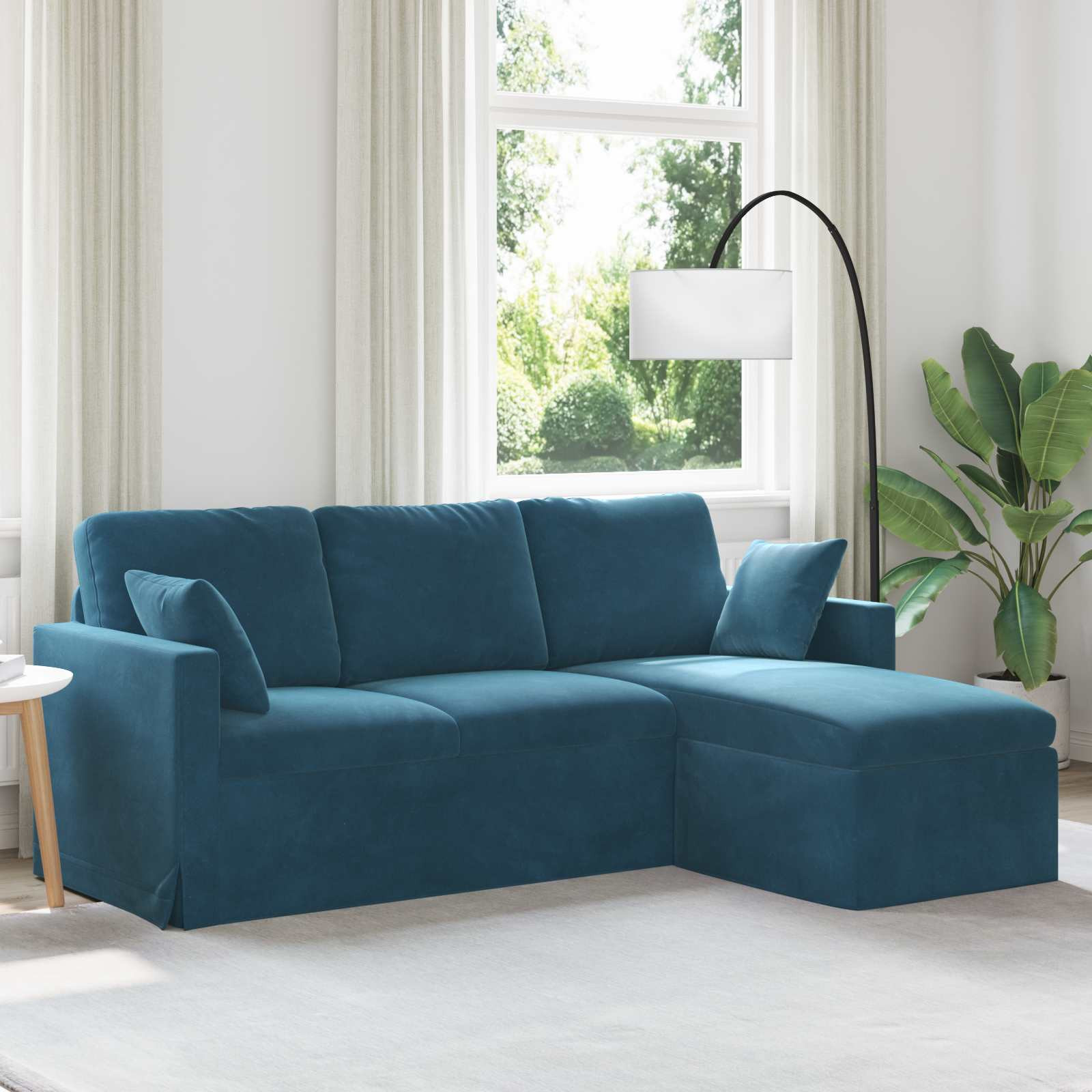 vidaXL Sofa Blau 198 x 134 x 80 cm Samt