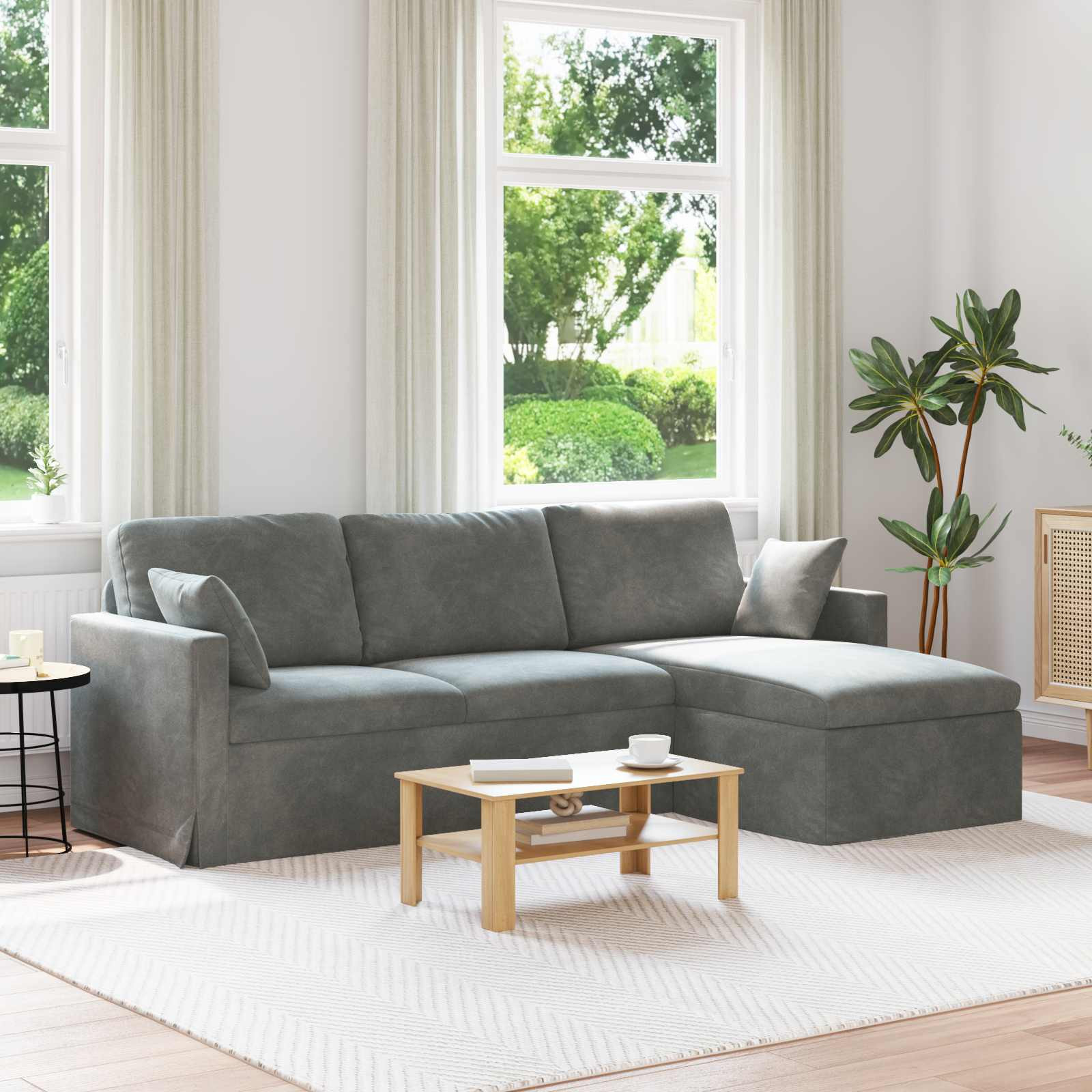 vidaXL Sofa Dunkelgrau 228 x 134 x 80 cm Samt