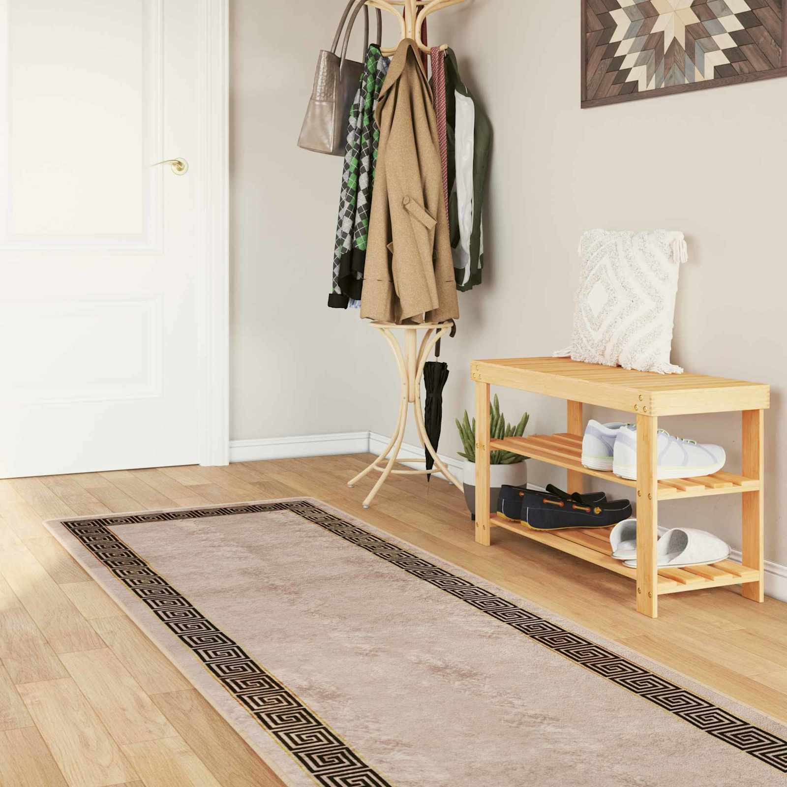 vidaXL Teppichläufer MARSA Schwarz 100 x 450 cm Polyester und PVC