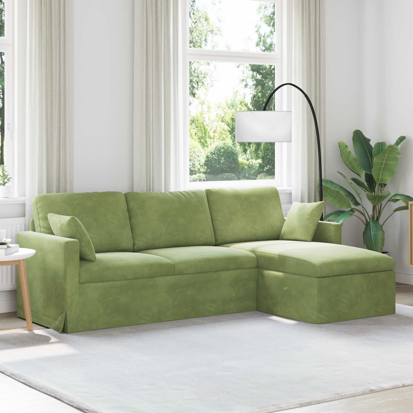 vidaXL Sofa Hellgrün 228 x 134 x 80 cm Samt