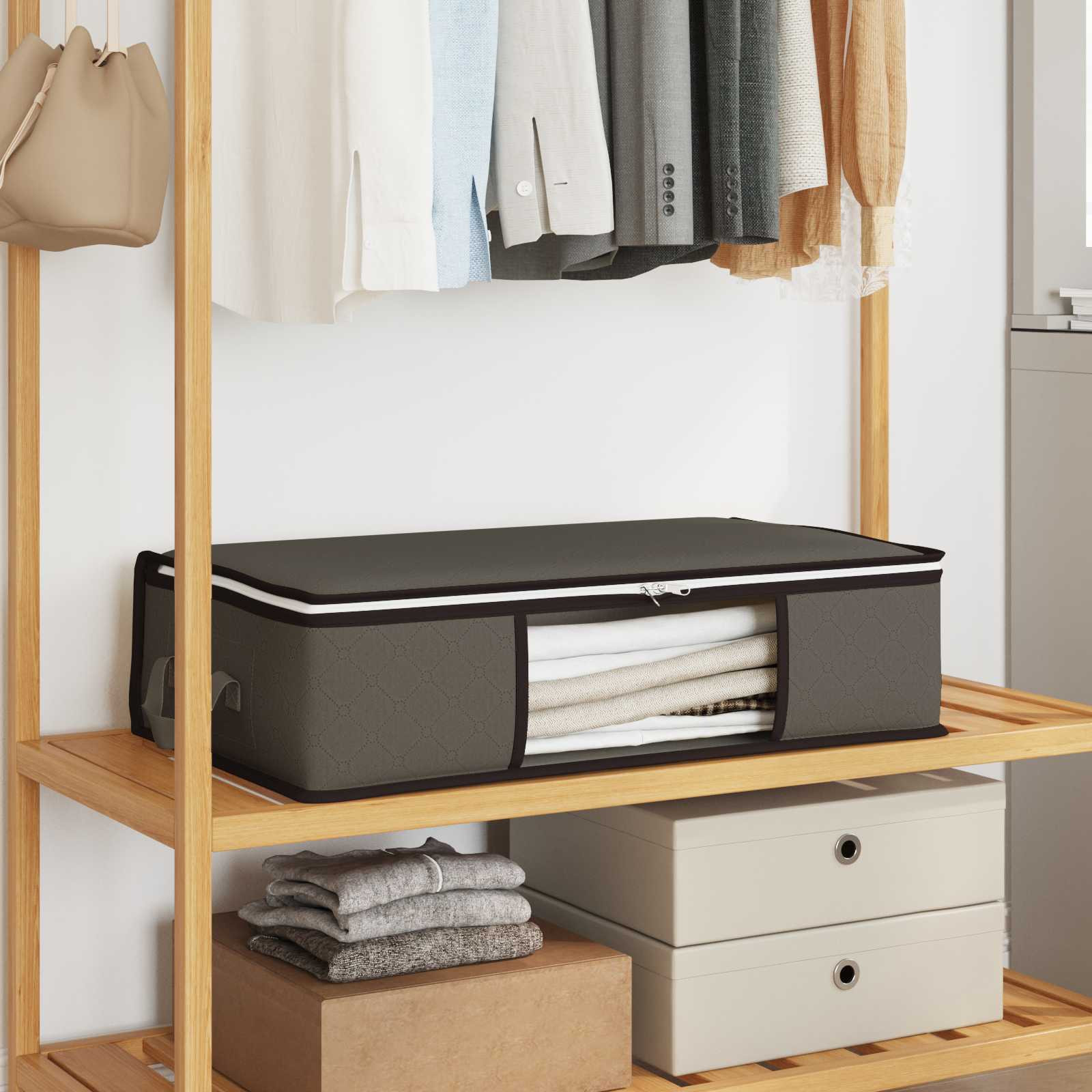 vidaXL Aufbewahrungsbox mit transparentem Seitenfenster 6 pcs Grau