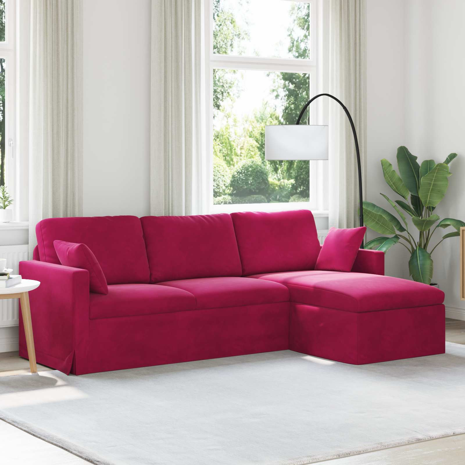 vidaXL Sofa Weinrot 228 x 134 x 80 cm Samt