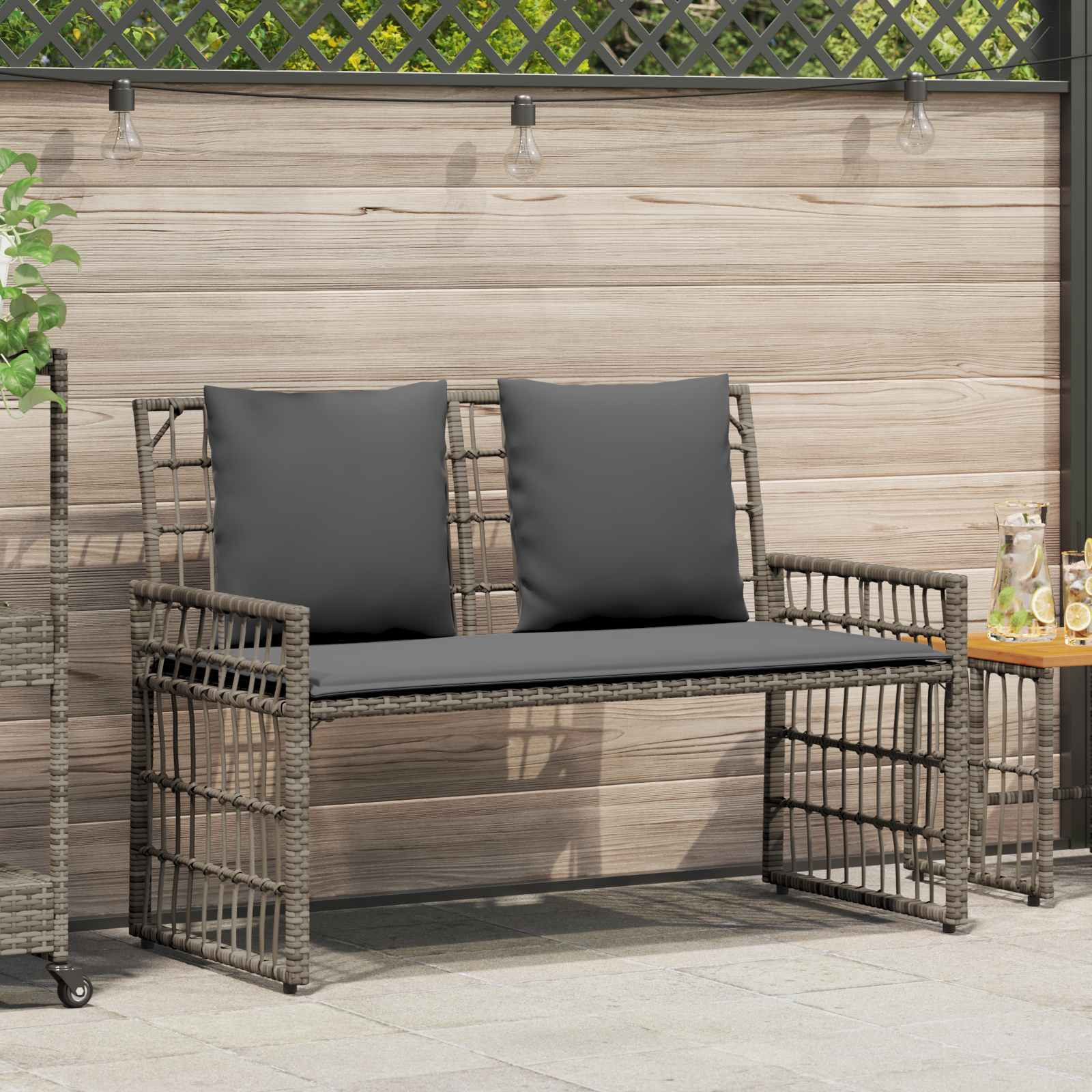 vidaXL Bank Outdoor Uni Grau und Dunkelgrau 116 x 55 x 82 cm