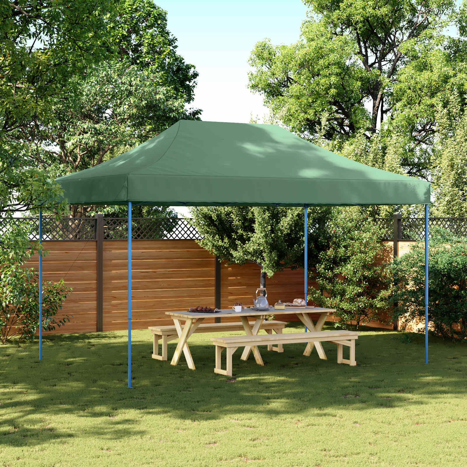 vidaXL Party-Zelt Grün 292 x 440 x 315 cm Oxford-Stoff