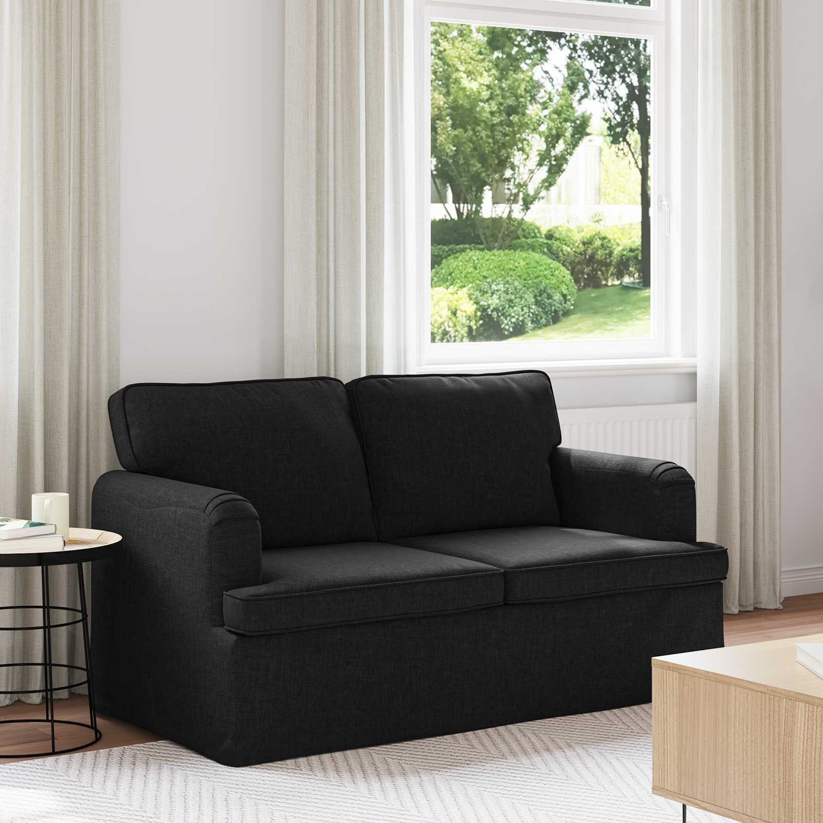 vidaXL Sofa Schwarz 144 x 80 x 85 cm Stoff
