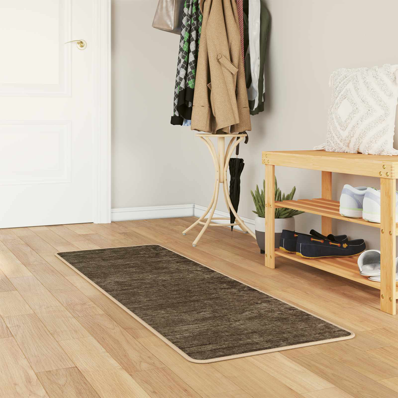 vidaXL Teppichläufer MARSA Waldgrün 50 x 150 cm Polyester und PVC