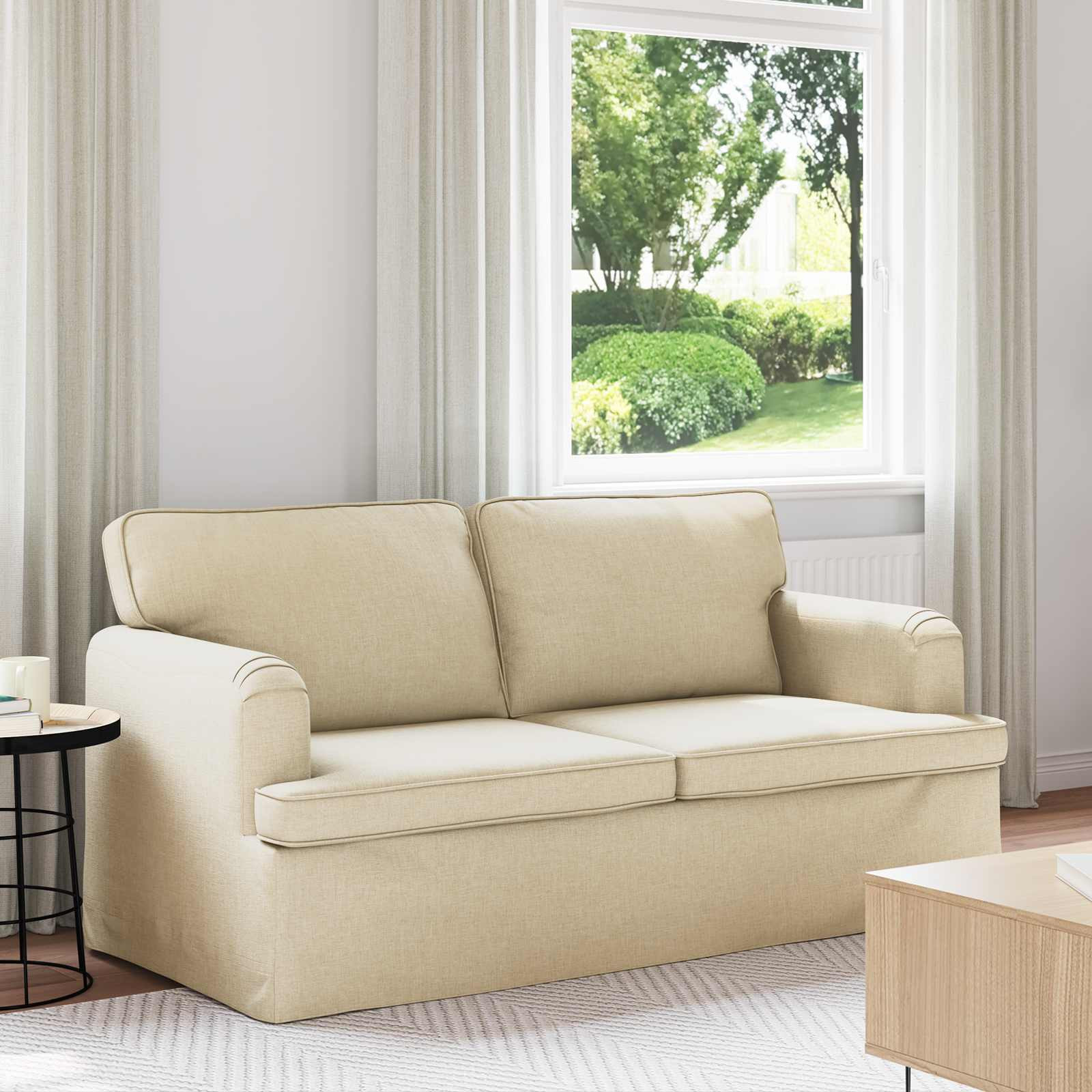 vidaXL Sofa Creme 162 x 80 x 85 cm Stoff
