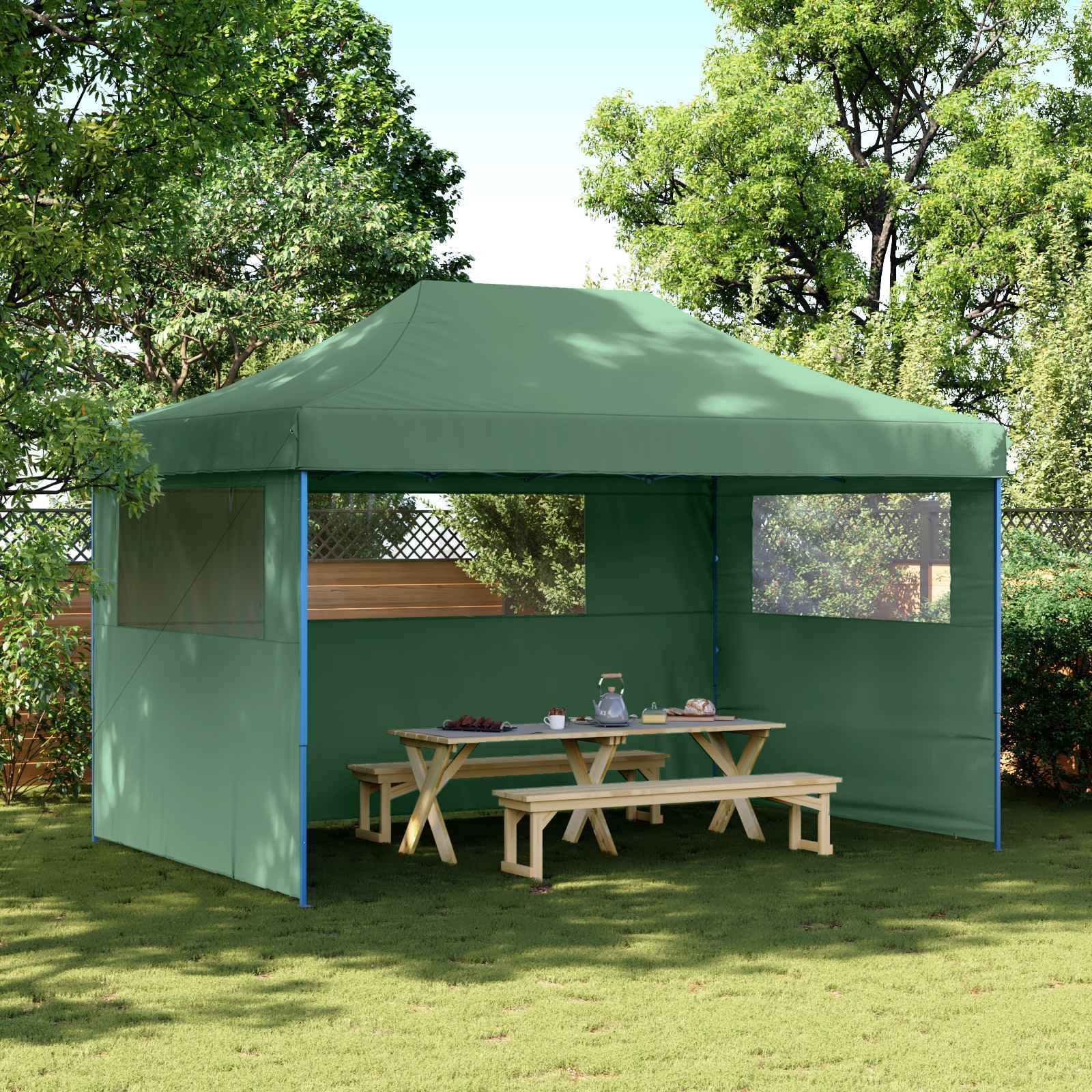 vidaXL Party-Zelt Grün 292 x 440 x 315 cm Oxford-Stoff