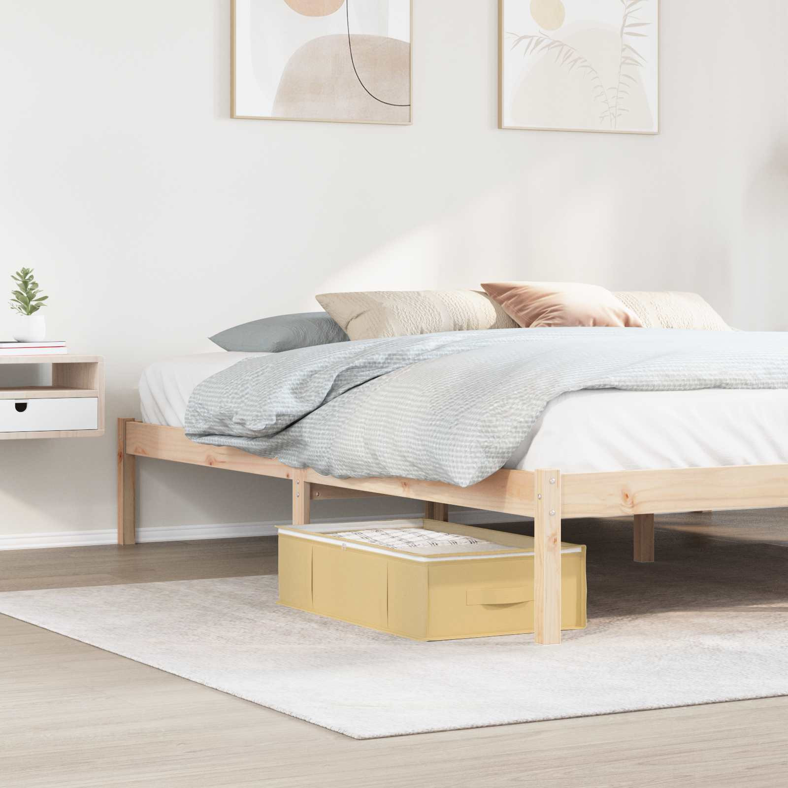 vidaXL Aufbewahrungsbox mit transparentem Oberfenster 2 pcs Creme