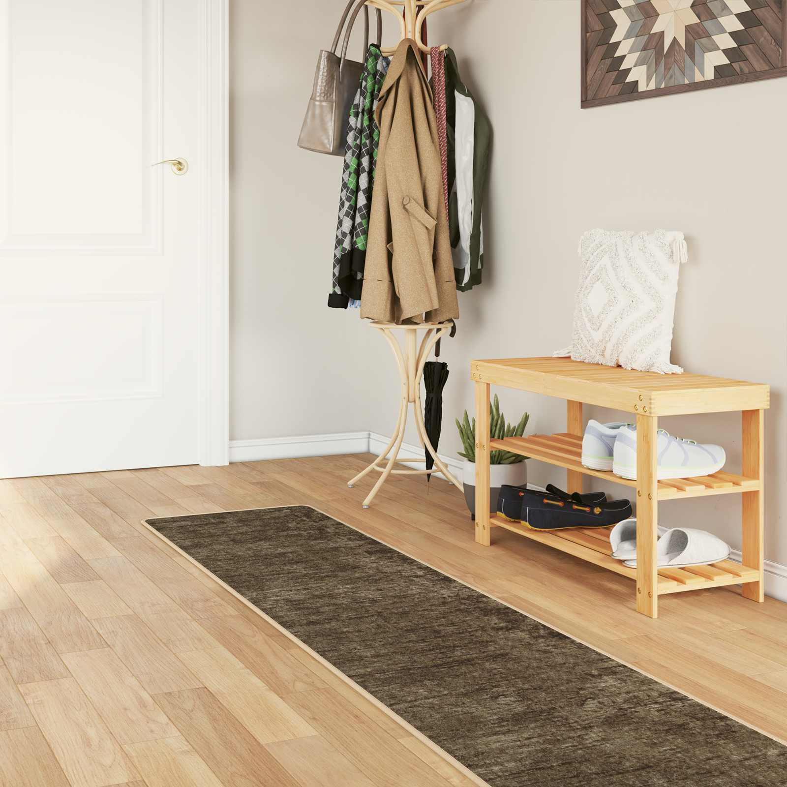 vidaXL Teppichläufer MARSA Waldgrün 50 x 450 cm Polyester und PVC