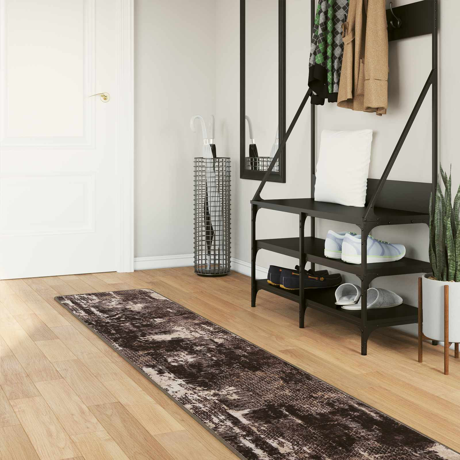 vidaXL Teppichläufer MARSA Schwarz 50 x 400 cm Polyester und PVC