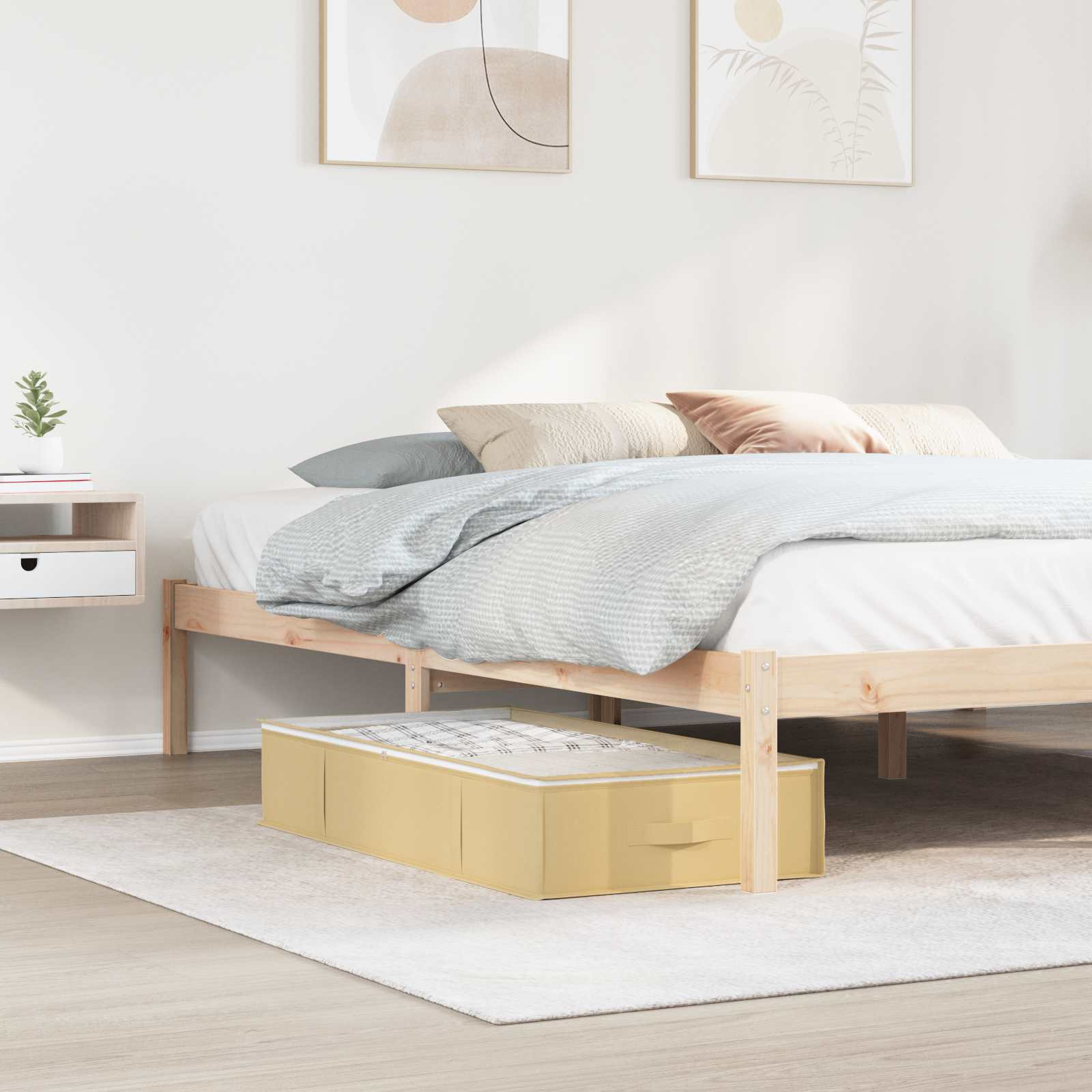 vidaXL Aufbewahrungsbox mit transparentem Oberfenster 2 pcs Creme