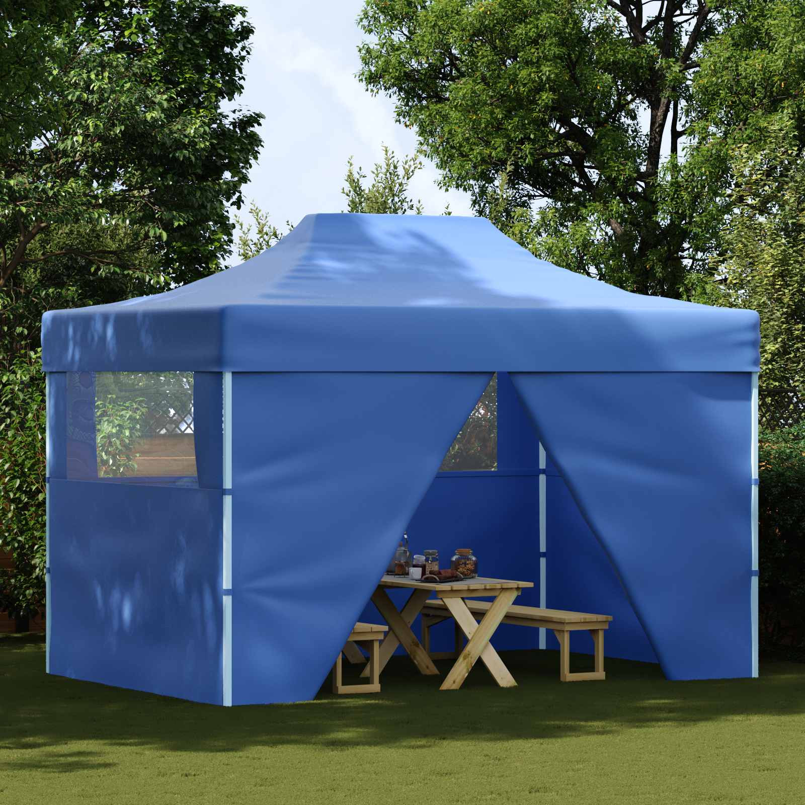 vidaXL Party-Zelt Blau 291 x 431 x 315 cm Oxford-Stoff
