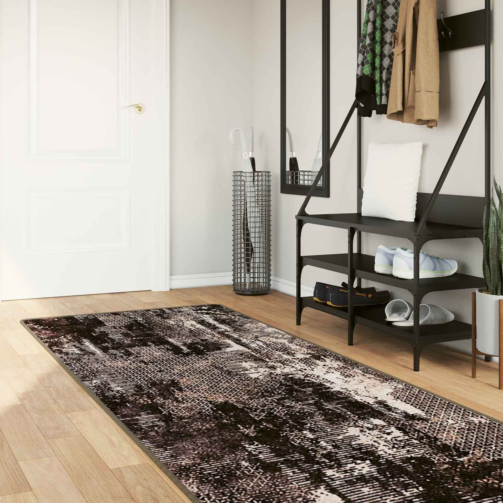 vidaXL Teppichläufer MARSA Schwarz 80 x 250 cm Polyester und PVC