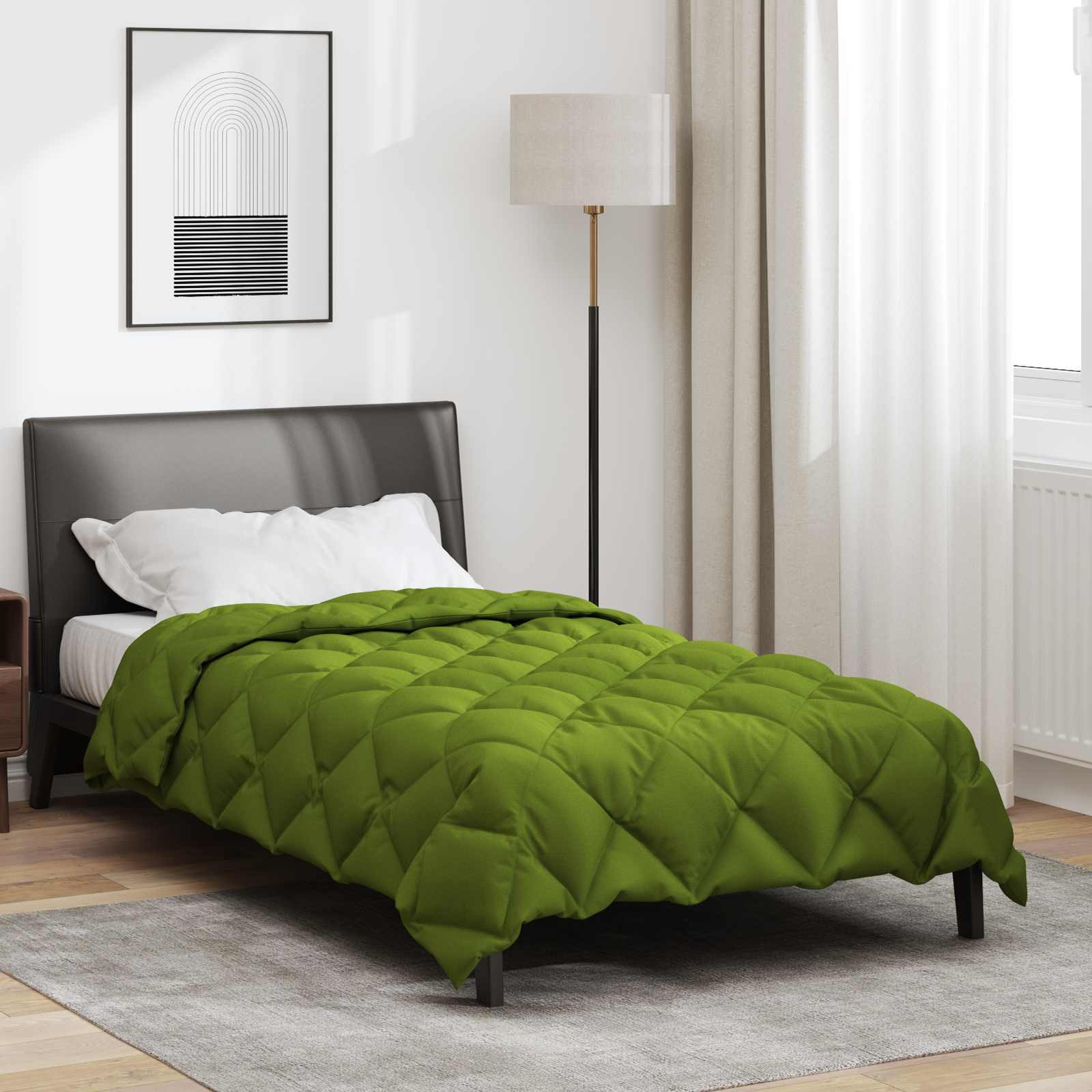 vidaXL Winterbettdecke 140 x 220 cm 450 g/m² Grün