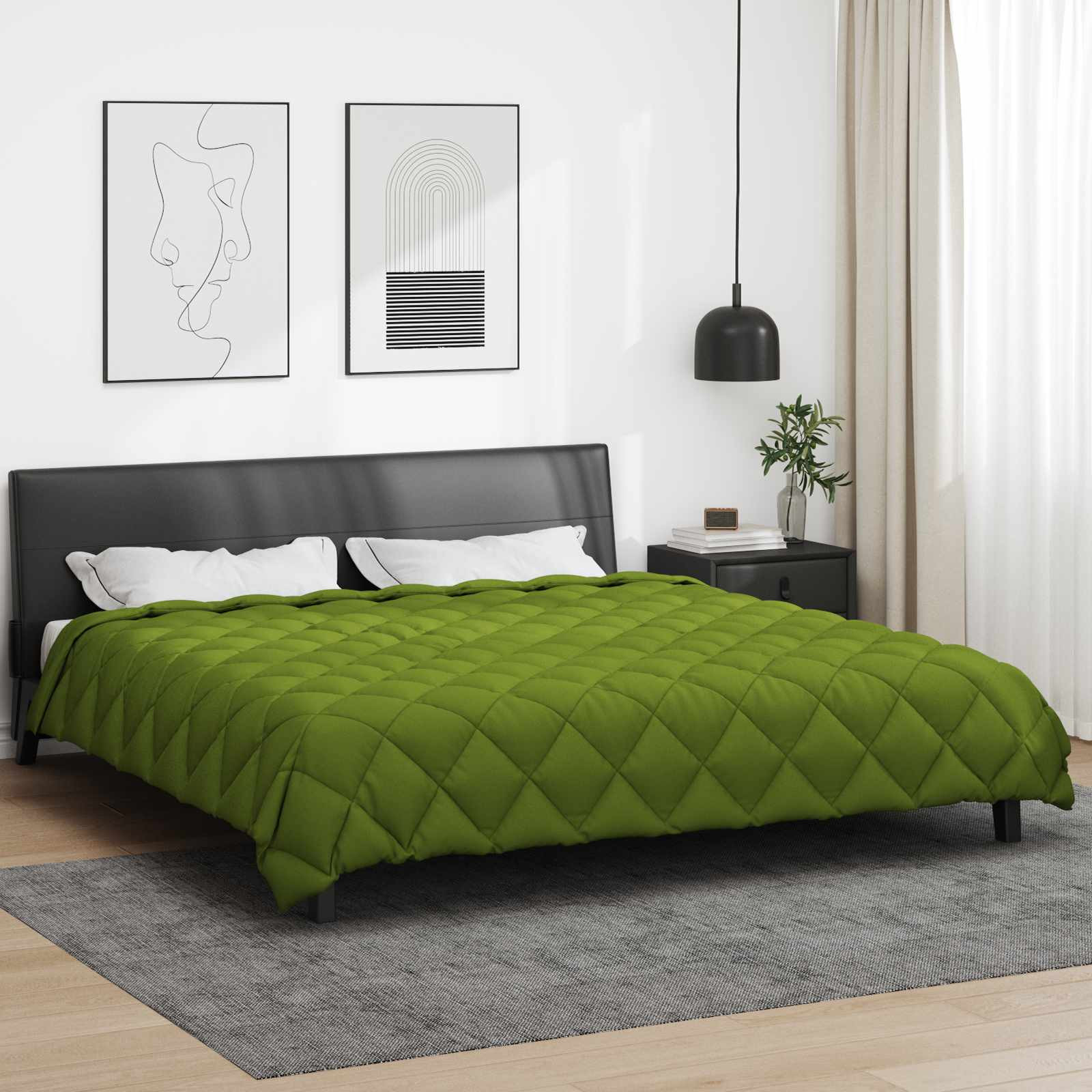 vidaXL Winterbettdecke 220 x 260 cm 450 g/m² Grün