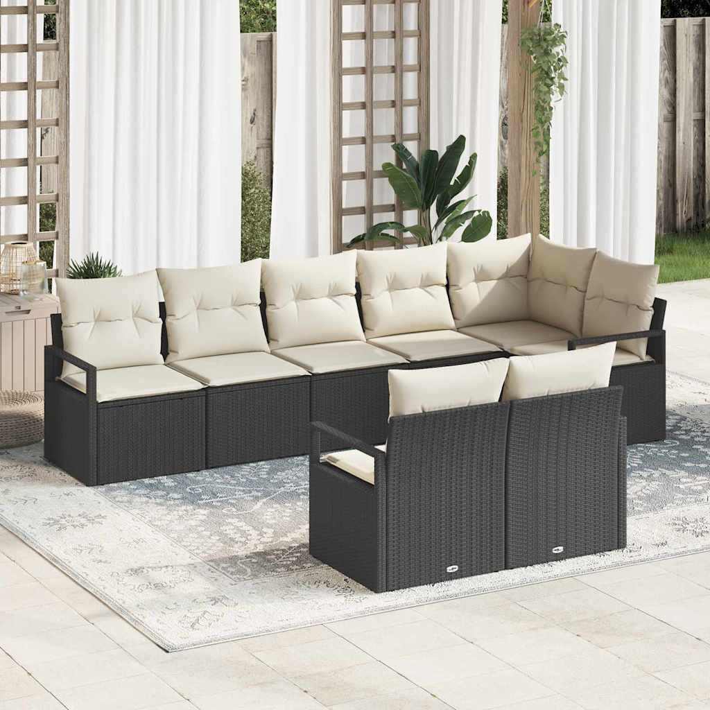 vidaXL Sofa Set 8 pcs Schwarz Poly-Rattan