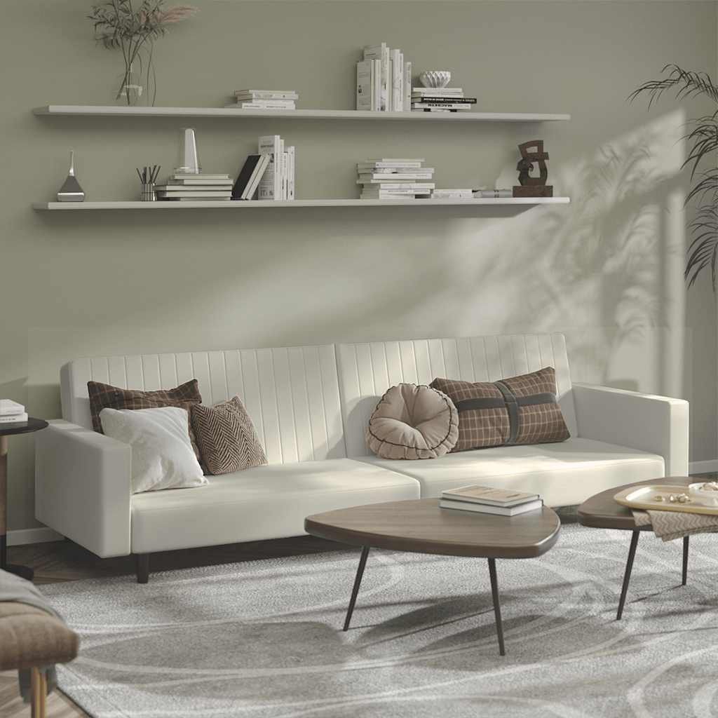 vidaXL Schlafsofa 2-Sitzer Creme Samt
