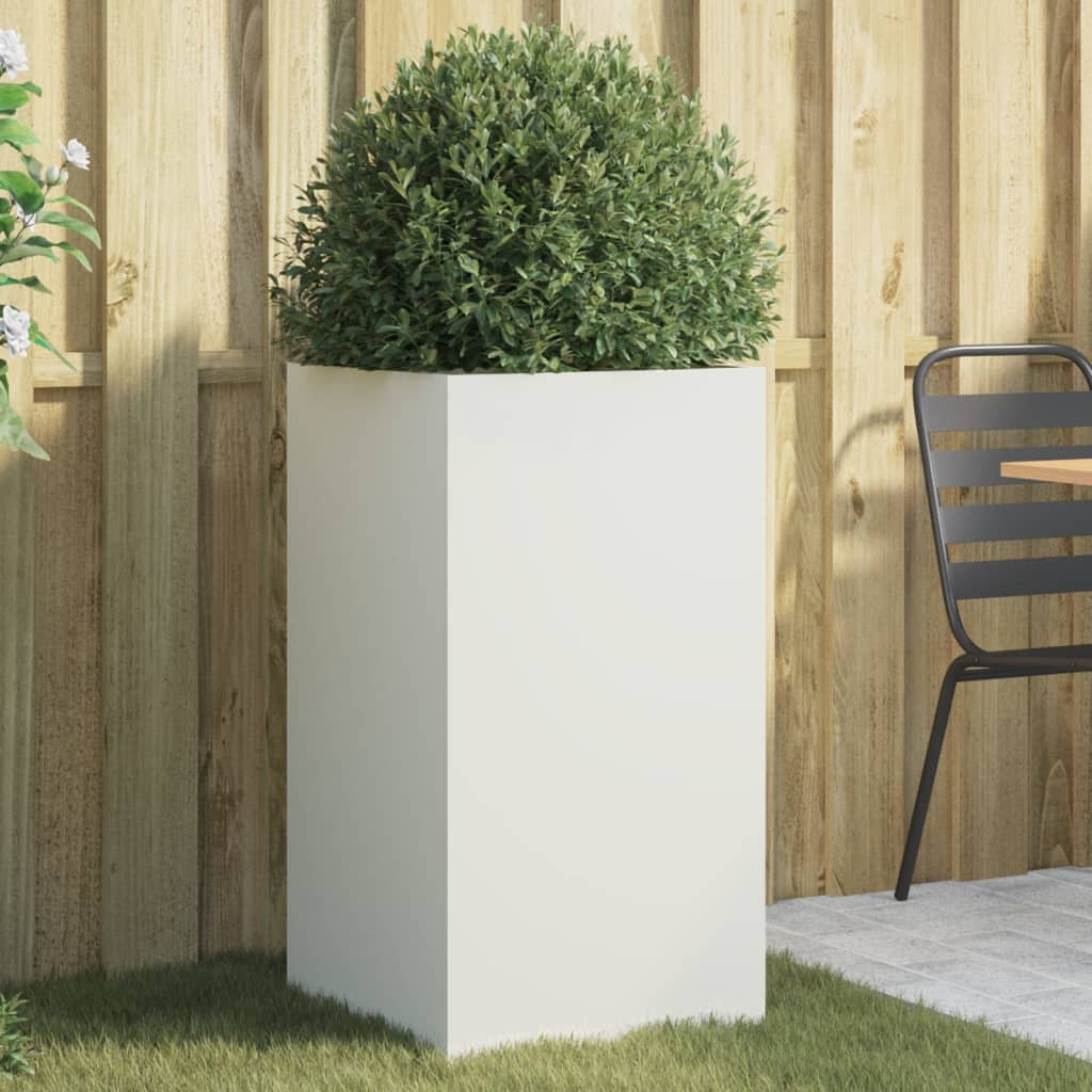 vidaXL Pflanzkübel Weiß 42x38x75 cm Stahl