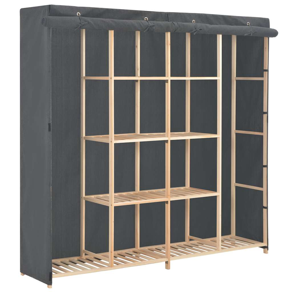 vidaXL Kleiderschrank Grau 173 x 40 x 170 cm Stoff