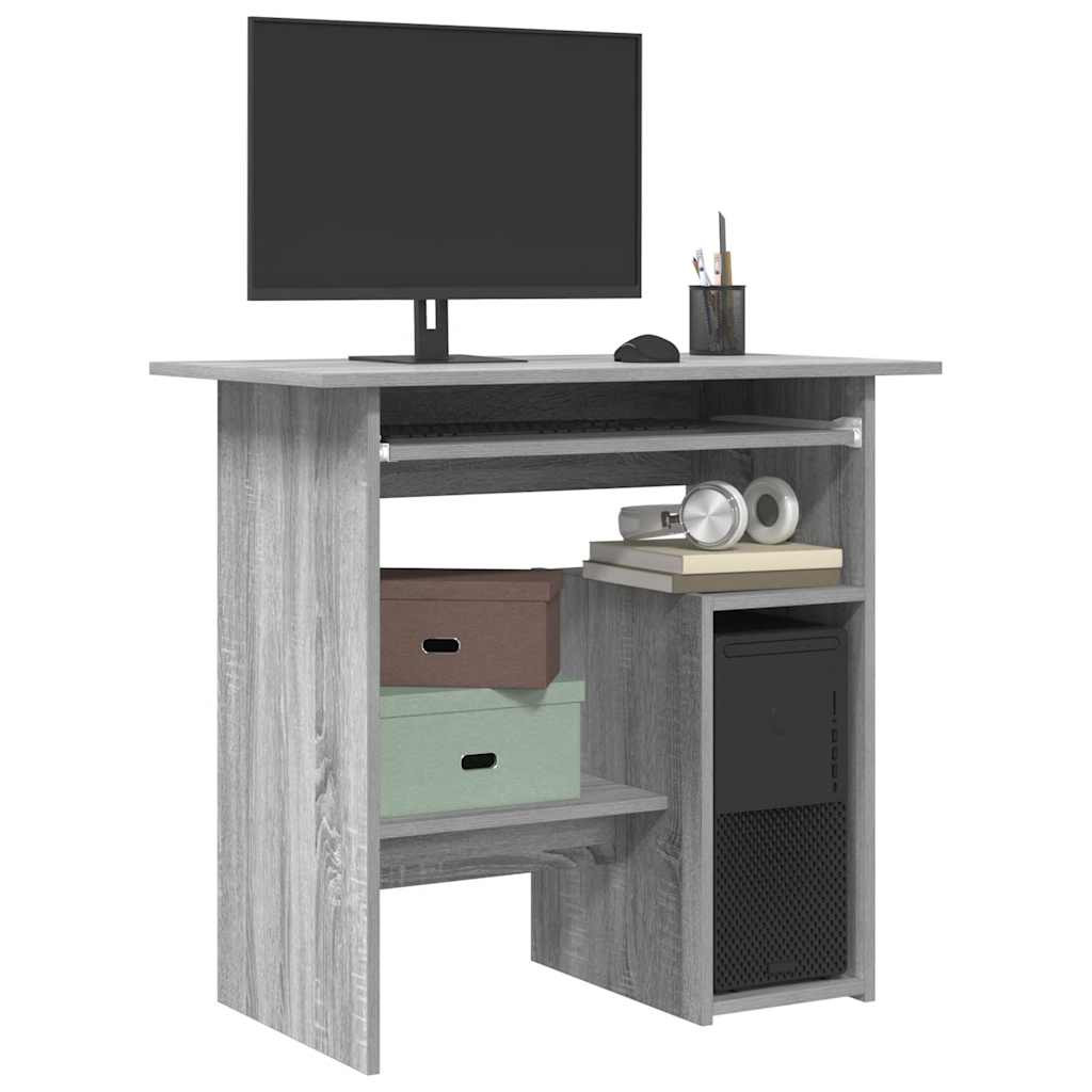 vidaXL Schreibtisch Grau Sonoma 80x45x74 cm Holzwerkstoff