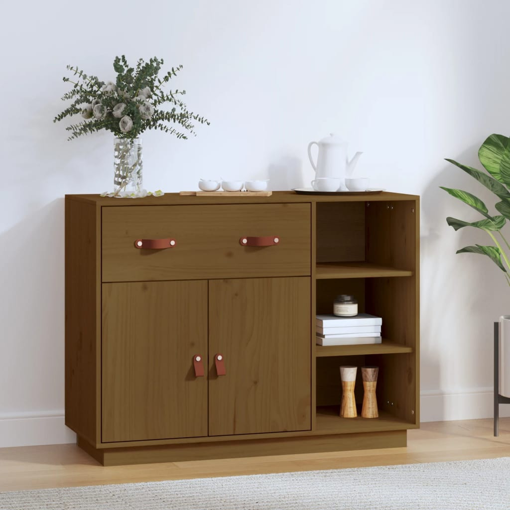 vidaXL Sideboard Honigbraun 98,5x40x75 cm Massivholz Kiefer