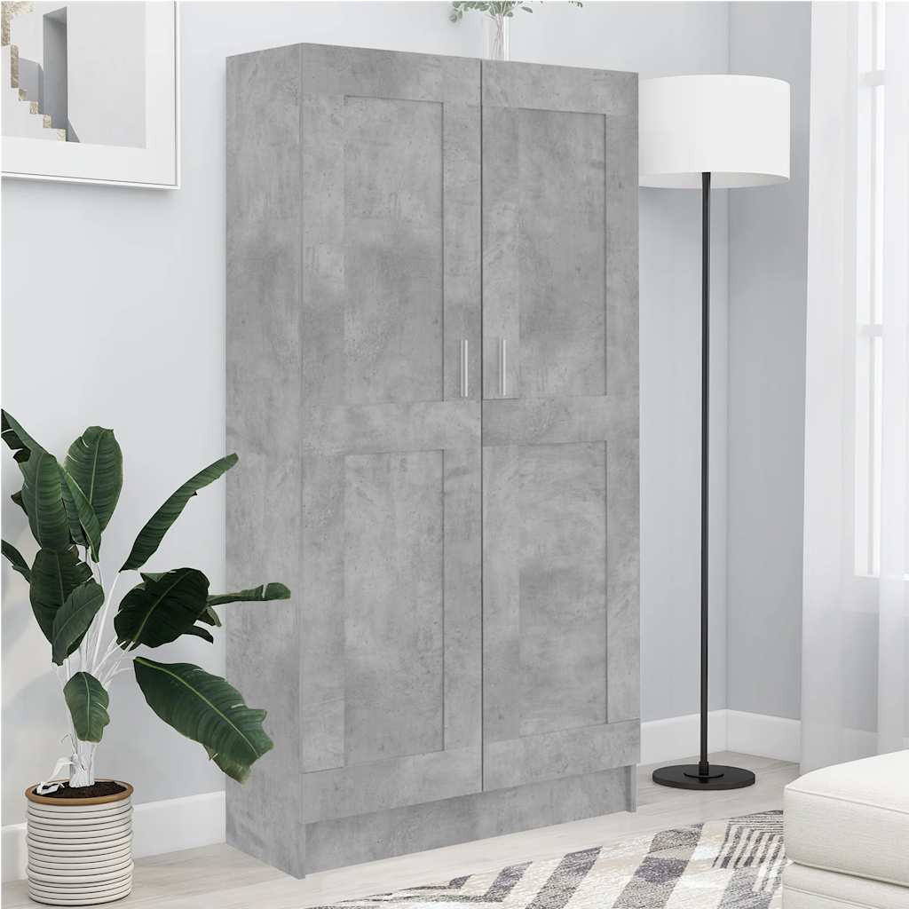 vidaXL Bücherregal Betongrau 82,5x30,5x150 cm Holzwerkstoff