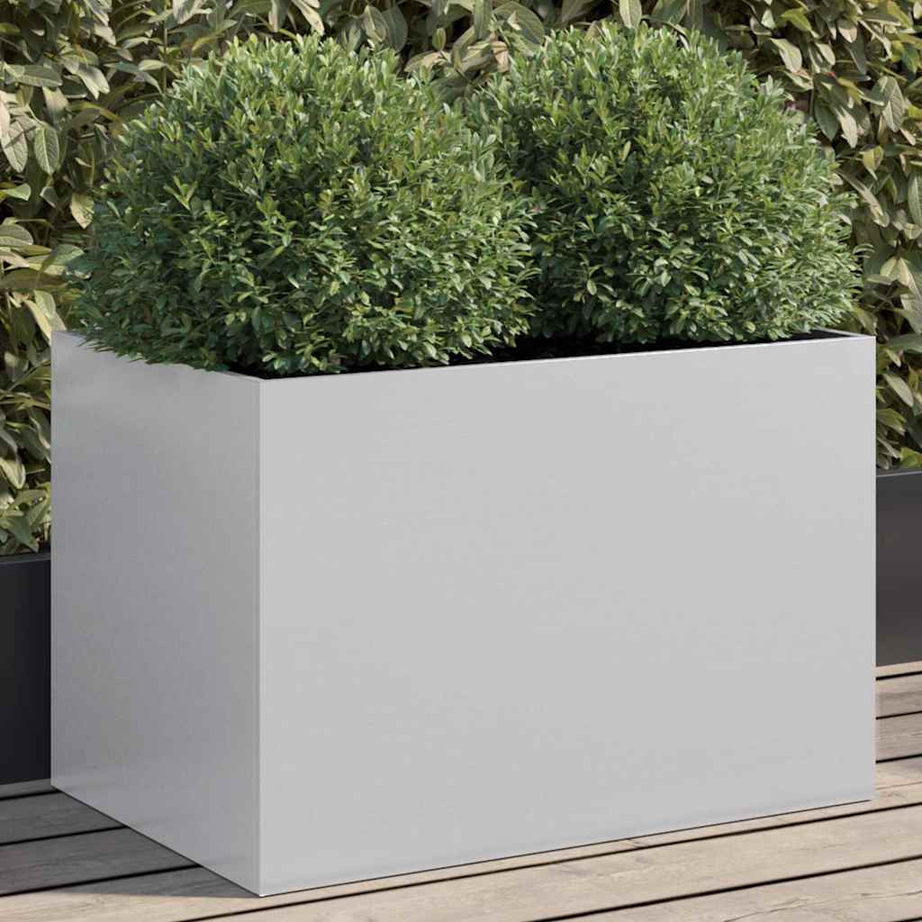 vidaXL Pflanzkübel Silbern 62x40x39 cm Verzinkter Stahl
