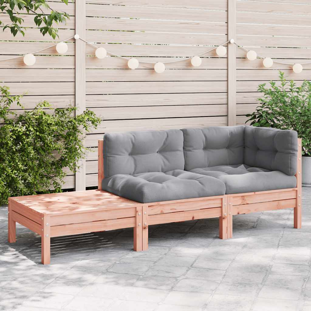 vidaXL Gartensofa mit Kissen und Fußhocker Massivholz Douglasie