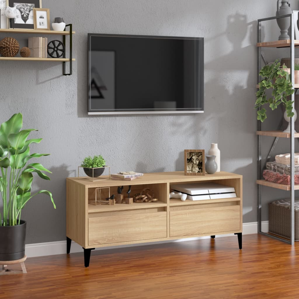 vidaXL TV-Schrank Sonoma-Eiche 100x34,5x44,5 cm Holzwerkstoff