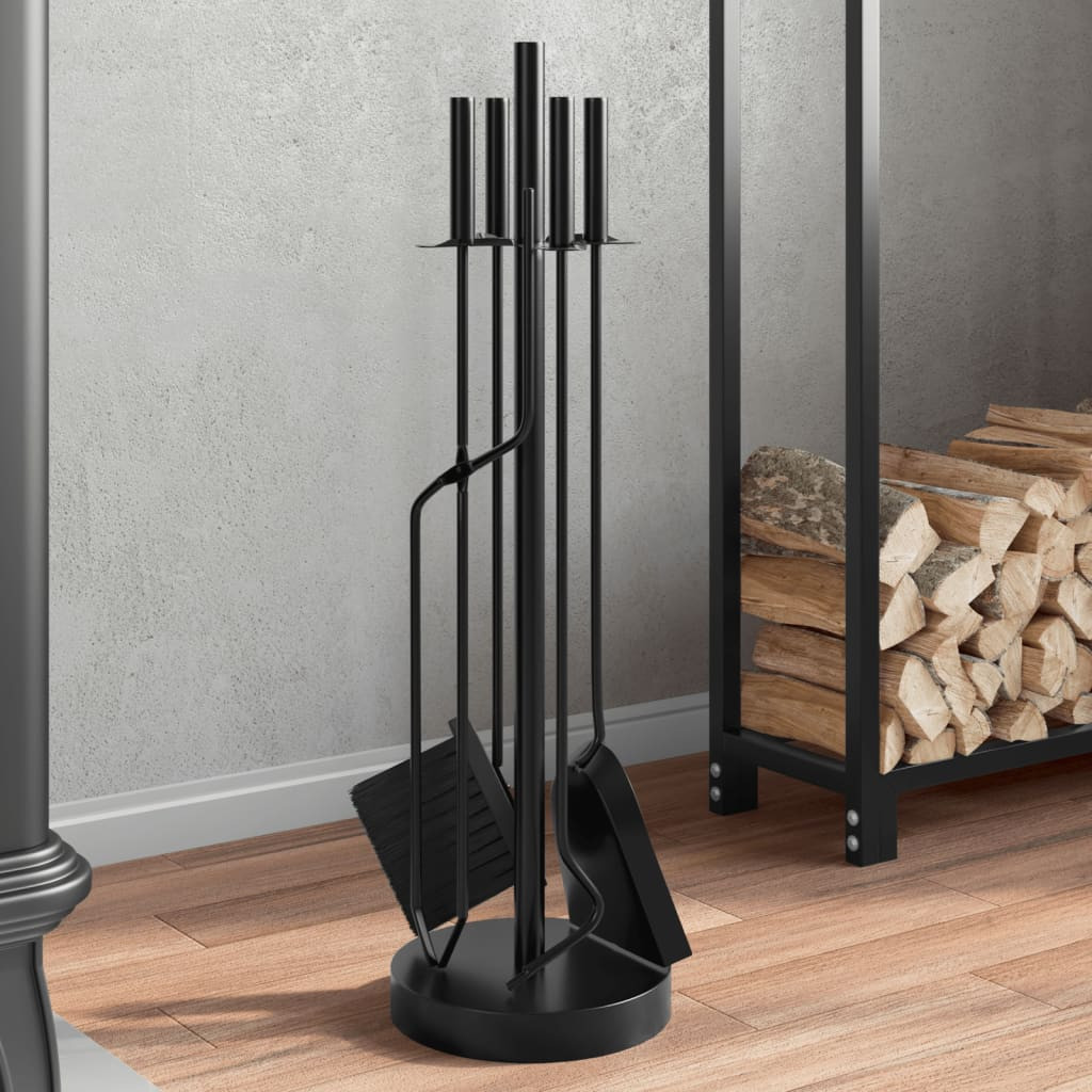 vidaXL 5-teiliges Kaminbesteck-Set 18 x 66 cm Stahl