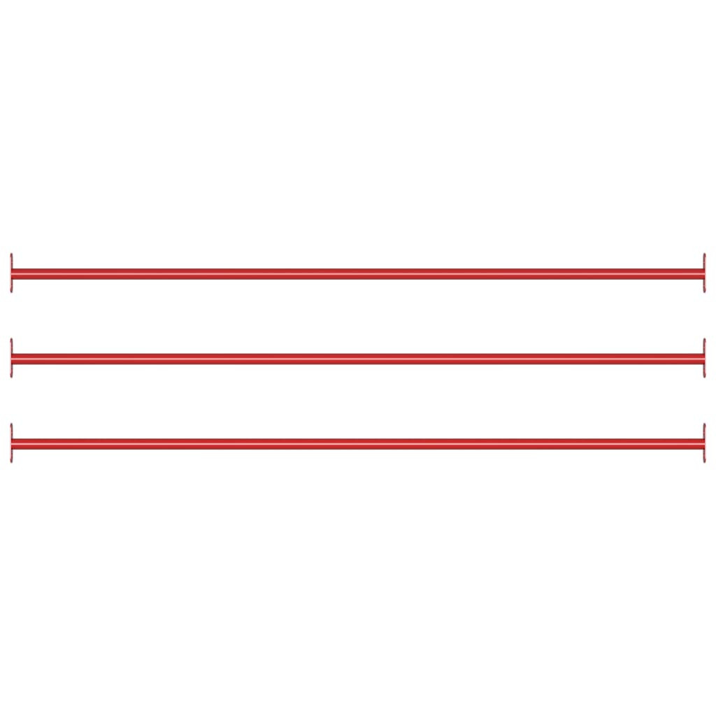 vidaXL Turnstangen 3 Stk. 125 cm Stahl Rot