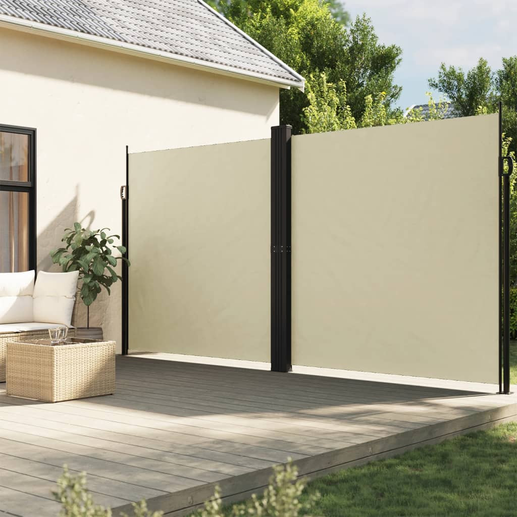 vidaXL Seitenmarkise Ausziehbar Creme 200x1200 cm
