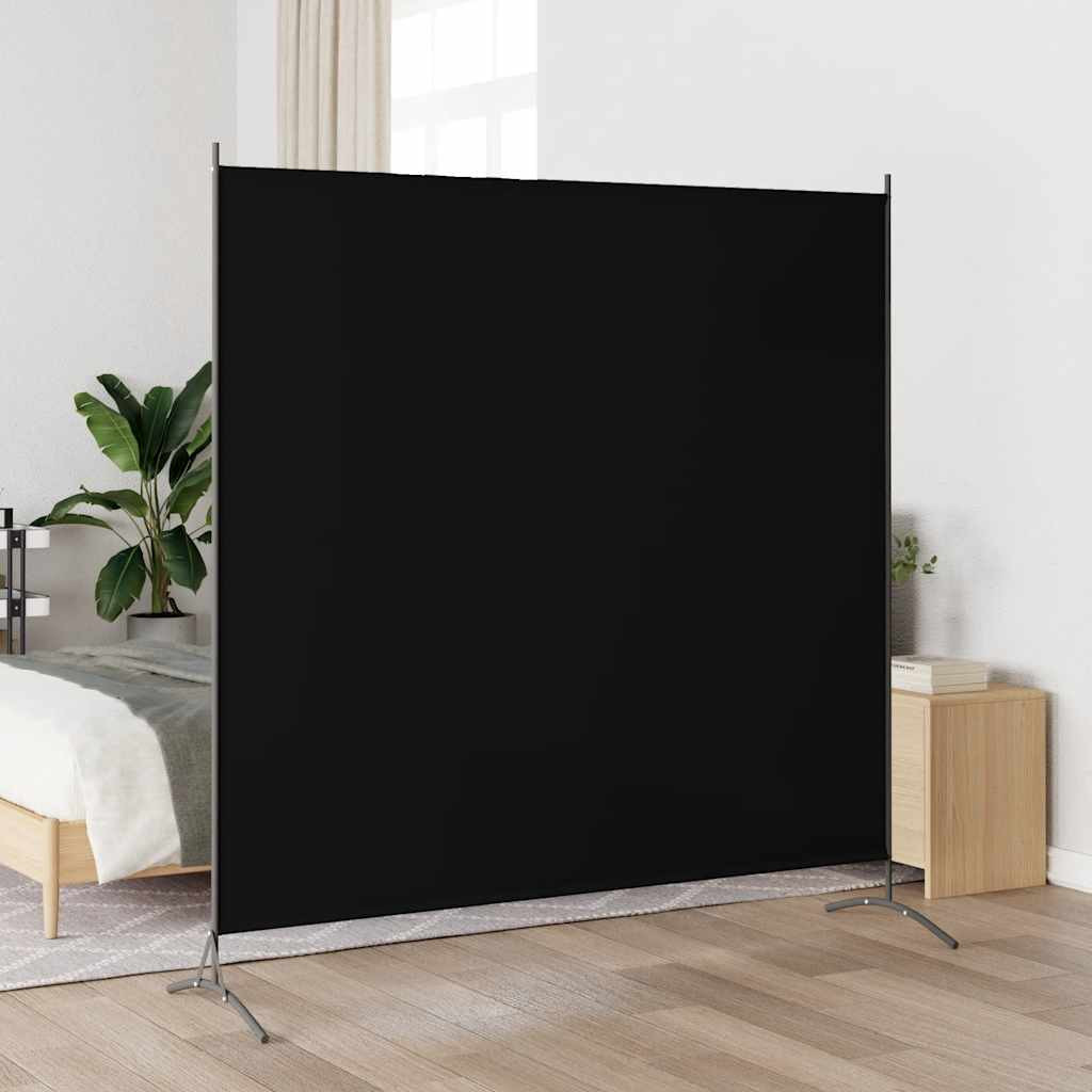 vidaXL Paravent Schwarz 175x180 cm Stoff