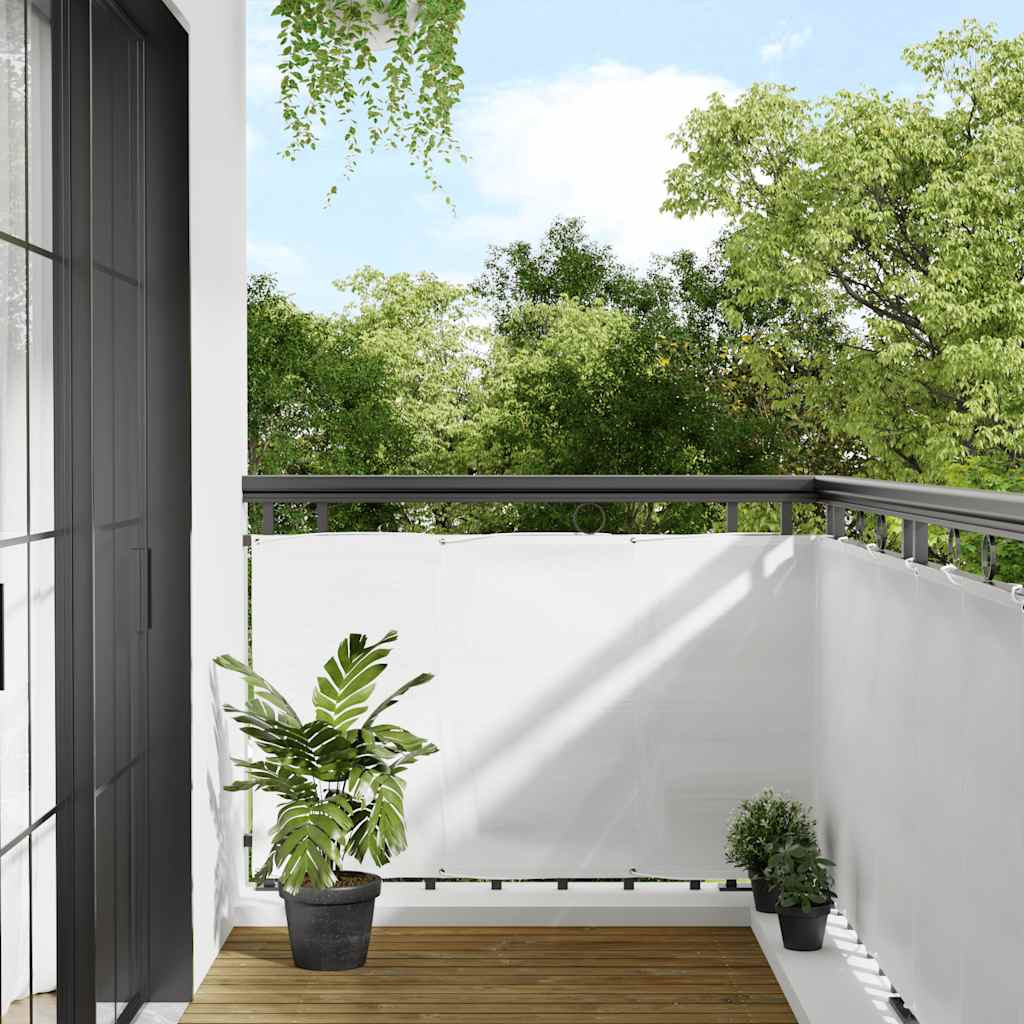 vidaXL Balkon-Sichtschutz Weiß 90x1000 cm 100 % Polyester-Oxford