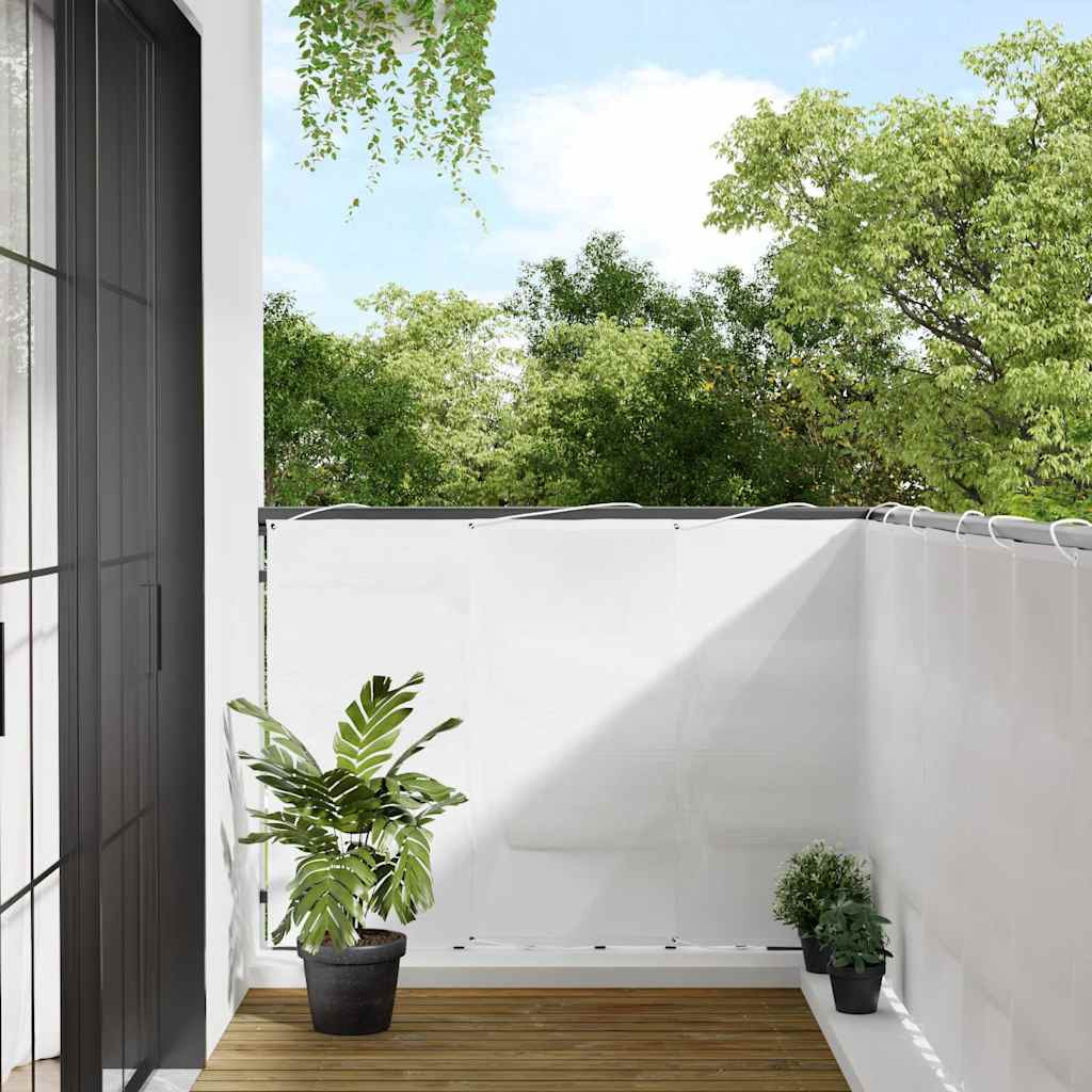 vidaXL Balkon-Sichtschutz Weiß 120x1000 cm 100 % Polyester-Oxford