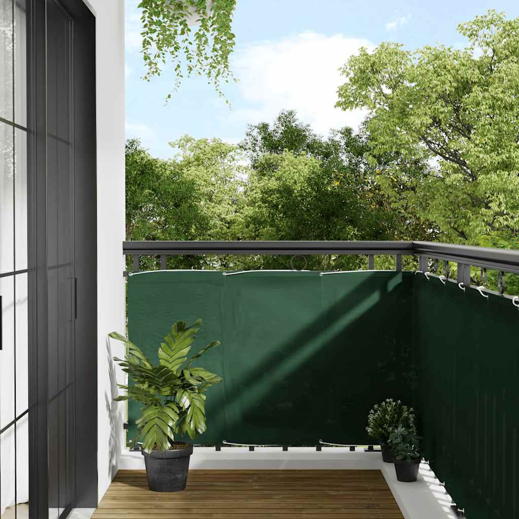 vidaXL Balkon-Sichtschutz Dunkelgrün 90x700 cm 100 % Polyester-Oxford