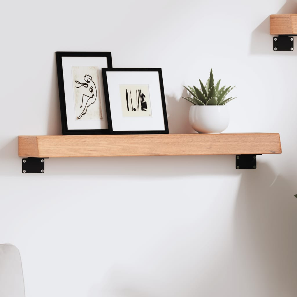 vidaXL Wandregal Hellbraun 60x10x6 cm Massivholz Eiche Behandelt