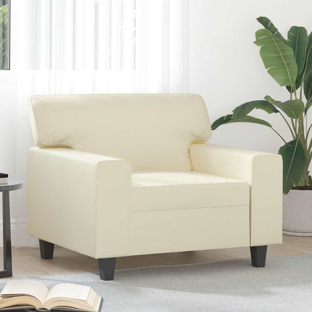 vidaXL Sessel Creme 60 cm Kunstleder