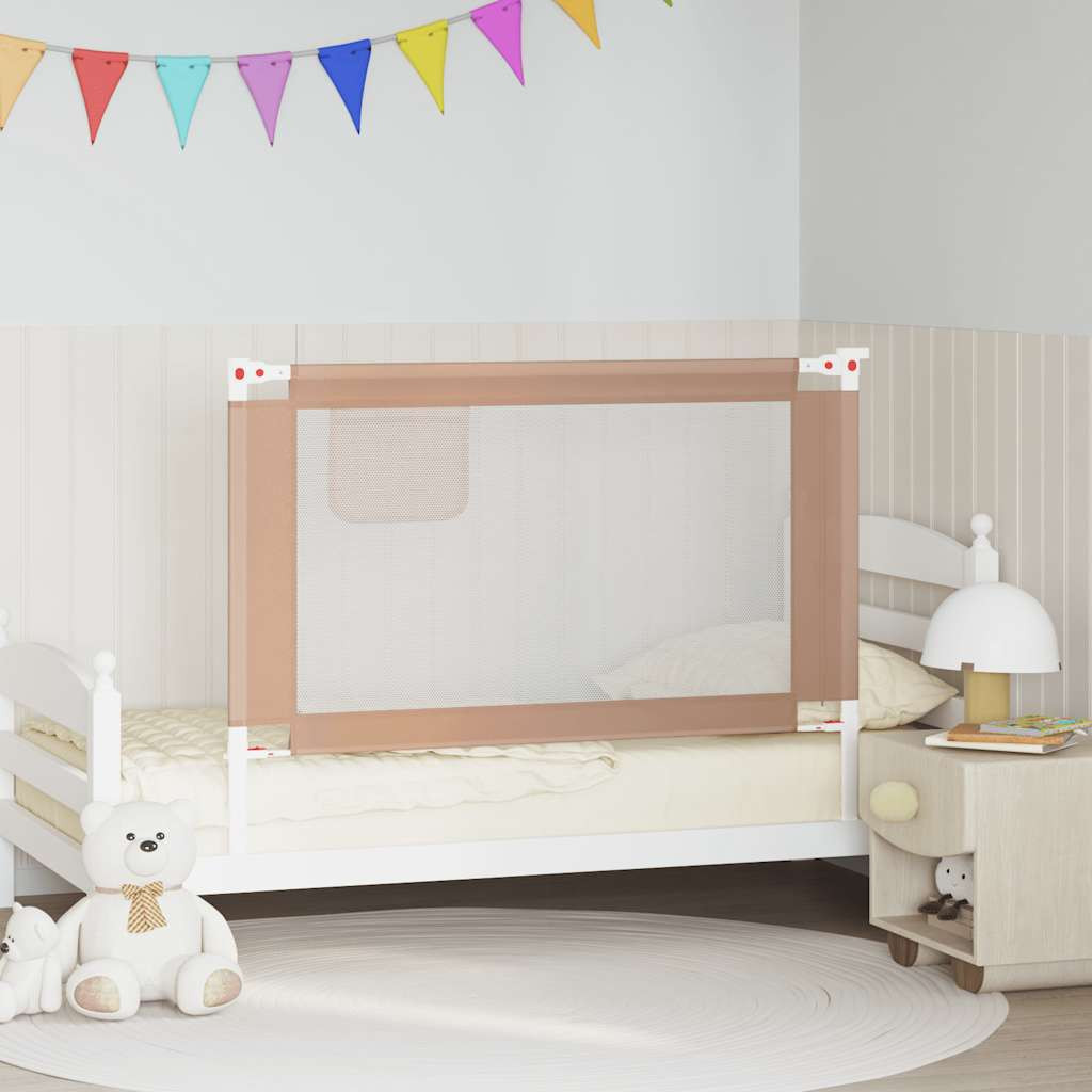 vidaXL Kleinkind-Bettschutzgitter Taupe 120x25 cm Stoff