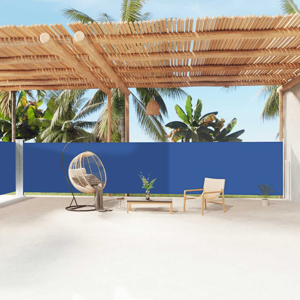 vidaXL Seitenmarkise Ausziehbar Blau 160x1200 cm