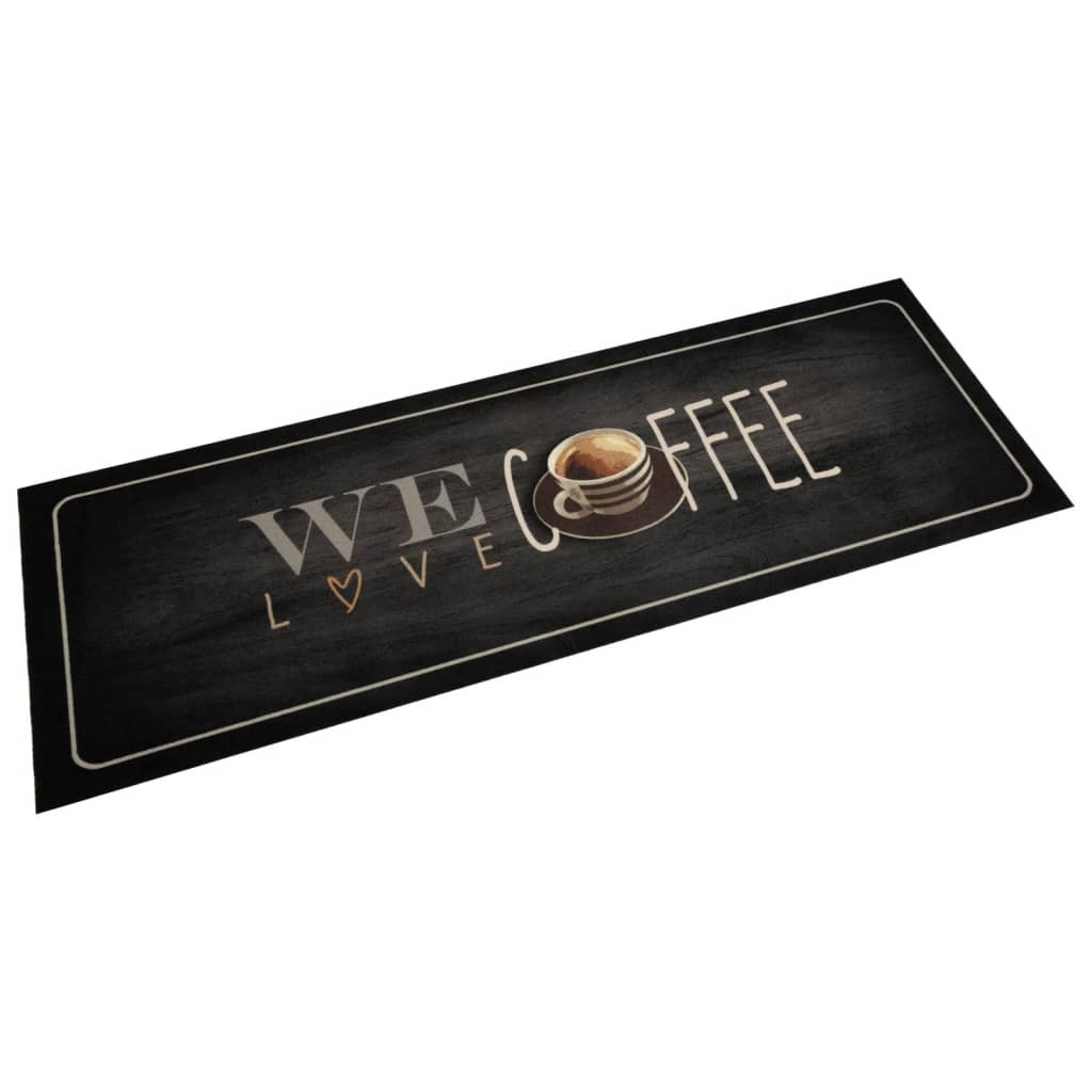 vidaXL Küchenteppich Waschbar Kaffee 60x180 cm Samt