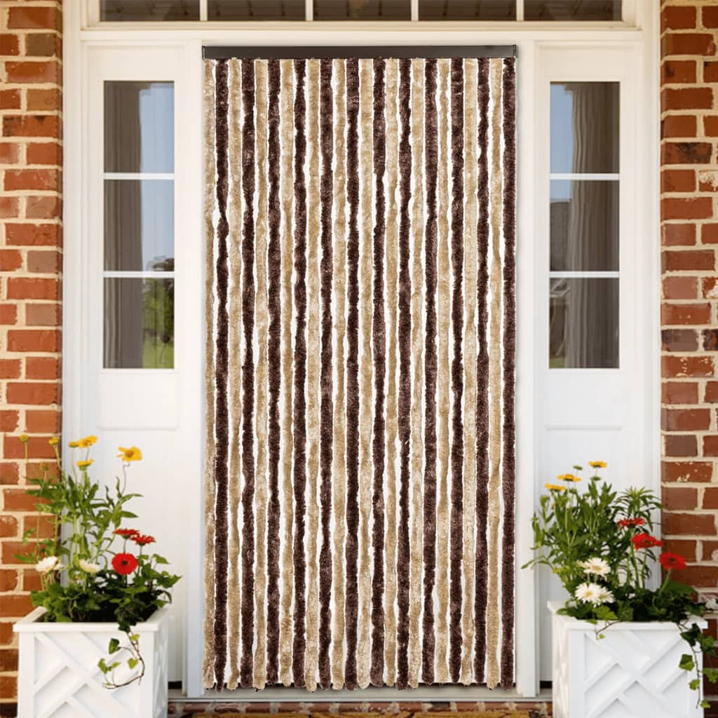 vidaXL Fliegenvorhang Beige und Hellbraun 100x230 cm Chenille