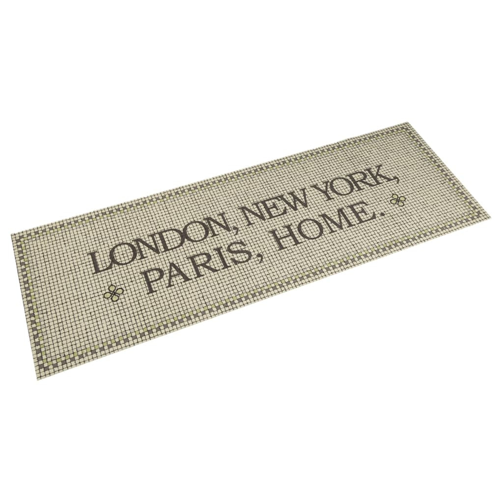 vidaXL Küchenteppich Waschbar Hauptstädte Home 60x180 cm Samt